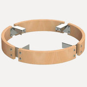 Harvia Cilindro Safety Railing for 11kW Sauna Heaters, wooden guard ring with steel brackets on a white background