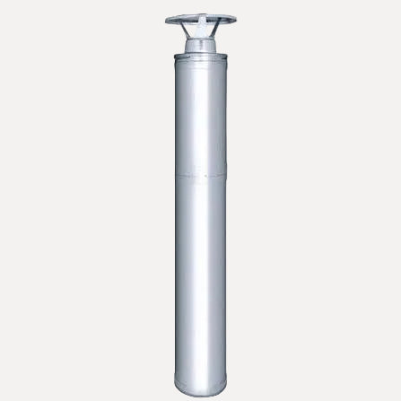 Harvia WHP1500 Stainless Steel Sauna Chimney, full length pipe with round cap, on a white background