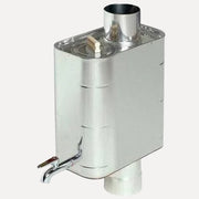 Harvia WP220ST Sauna Water Heater, 22 Liter, stainless steel tank with chimney flue and front spigot valve on a white background