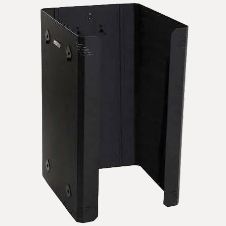 Harvia WL580 Linear 22 ES Protective Sheath, Side and Rear, angled view of the black three-sided metal heater guard on a white background
