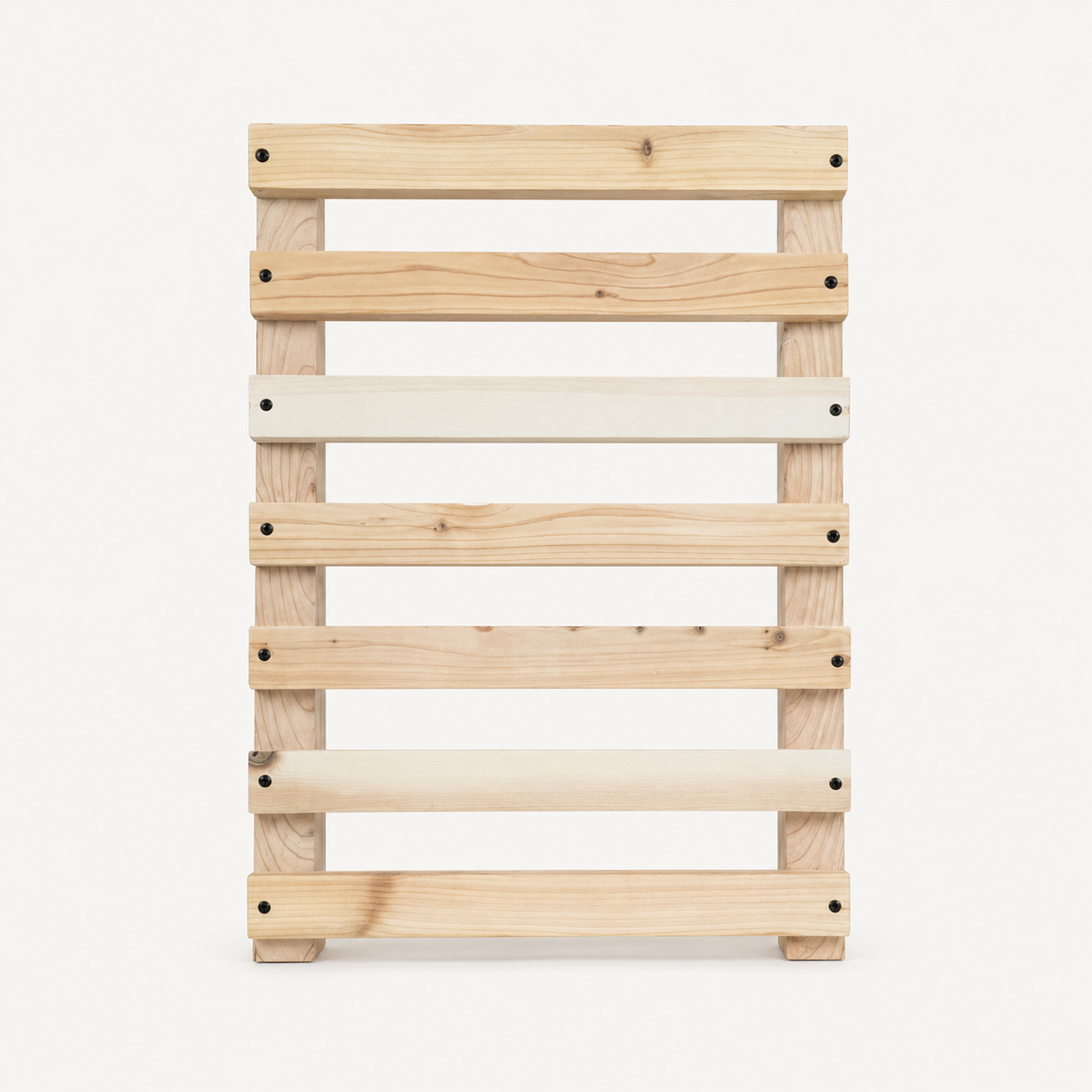 Wooden backrest  with a gradient finish on a white background