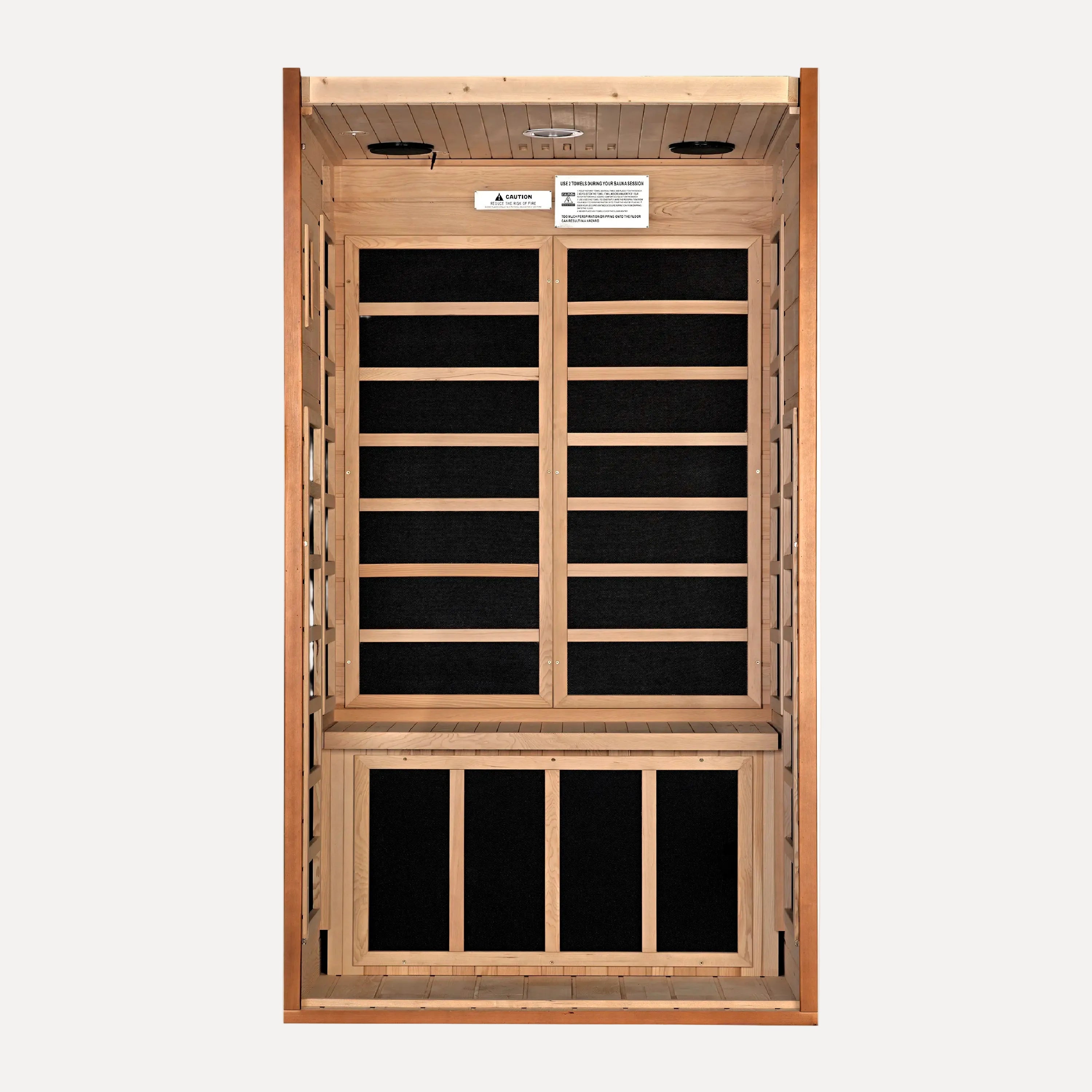 Golden Designs Dynamic Avila Elite ultra low EMF infrared sauna side angle view