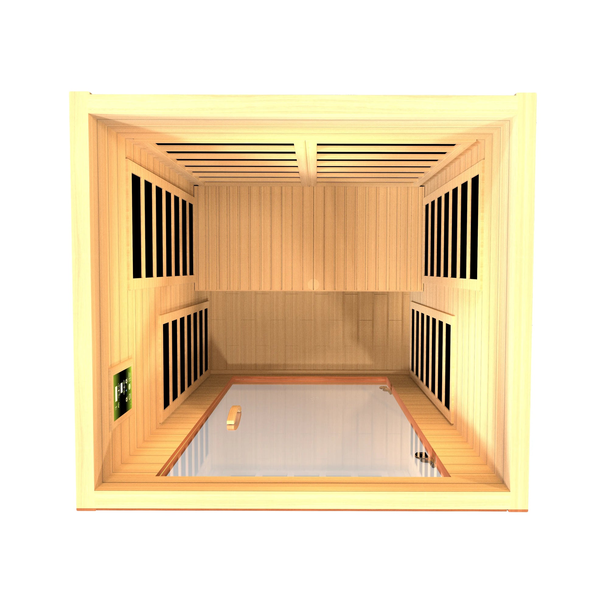 Golden Designs Dynamic Avila Elite ultra low EMF infrared sauna with tempered glass front door