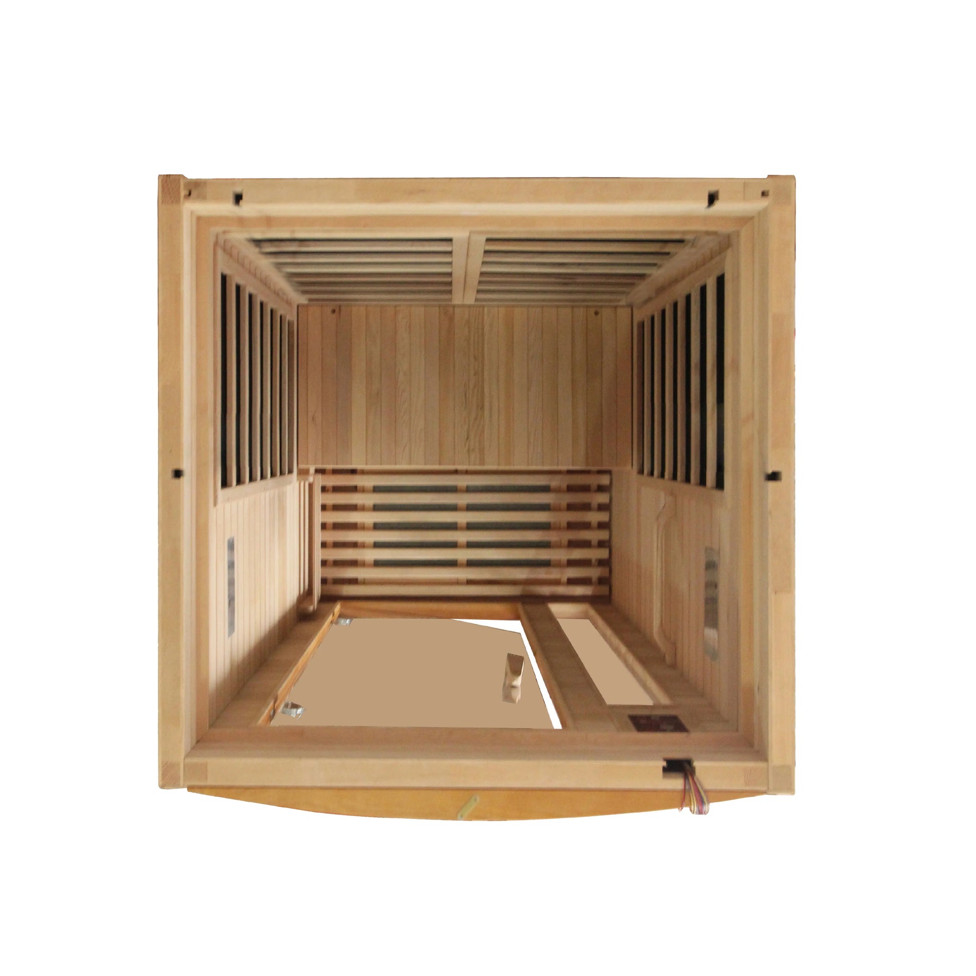 Golden Designs Dynamic Barcelona Elite ultra low EMF infrared sauna rear and side panel view