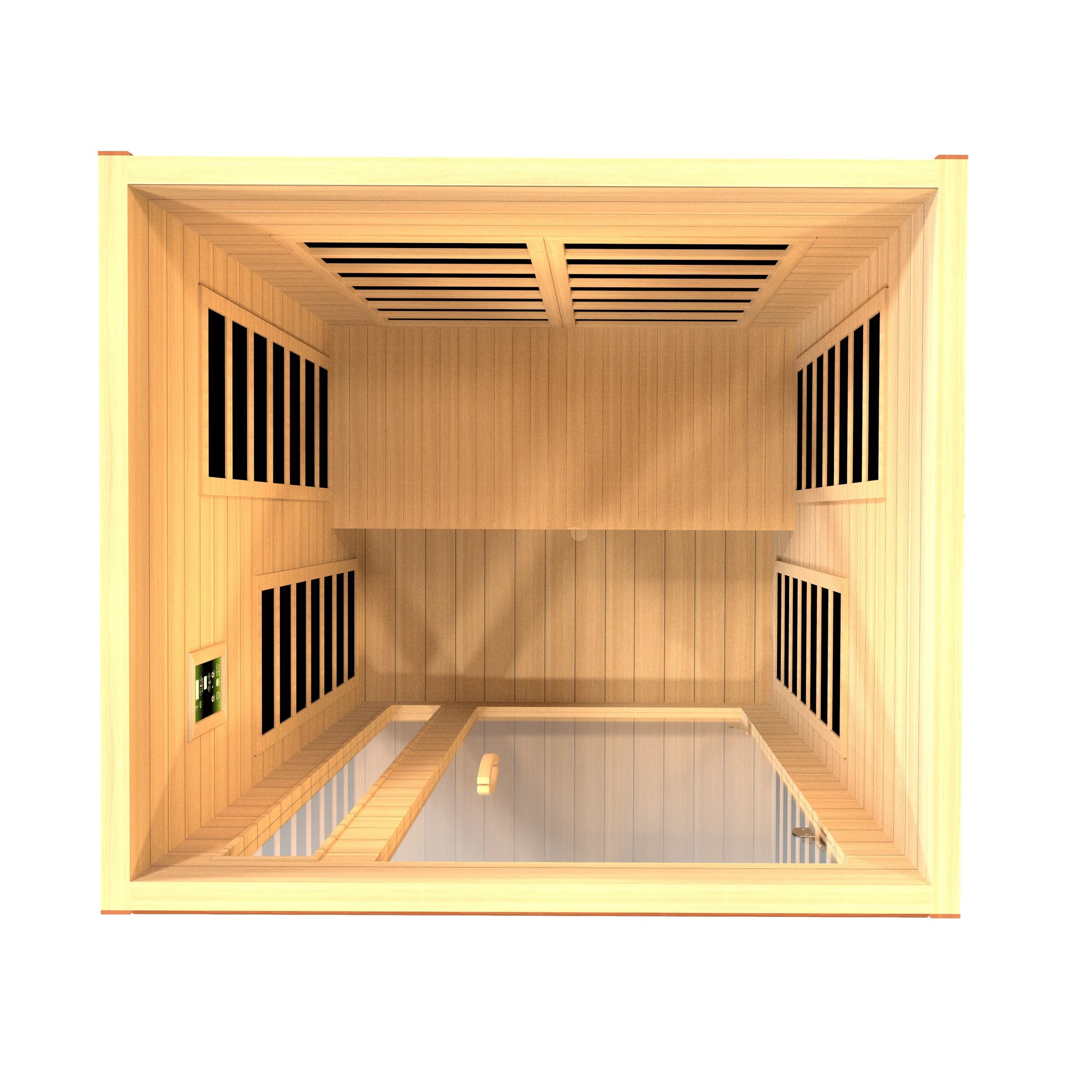 Golden Designs Dynamic Cordoba low EMF infrared sauna with tempered glass front door