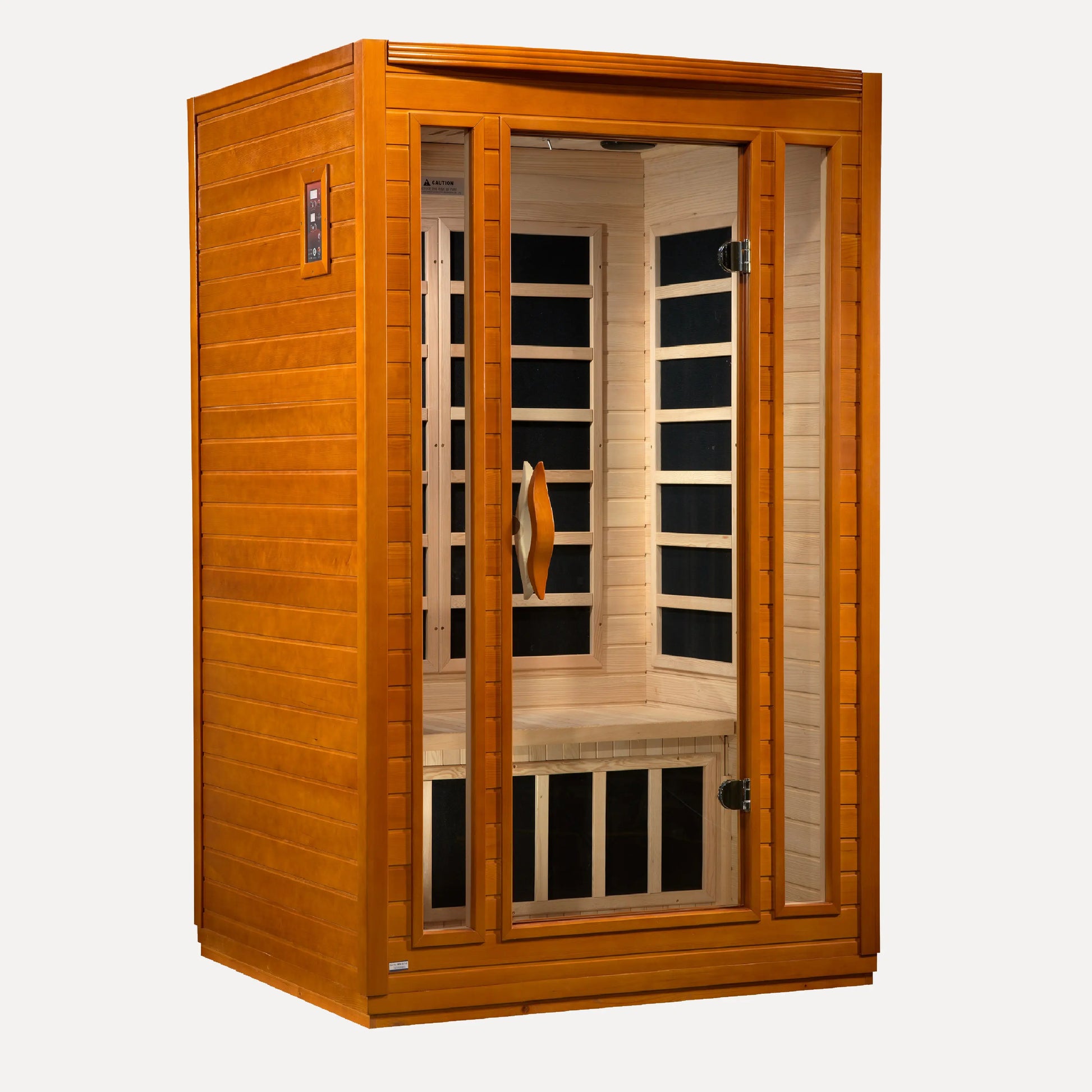 Golden Designs Dynamic San Marino Elite 2 Person Ultra Low EMF Far Infrared Sauna, rear and side panel view