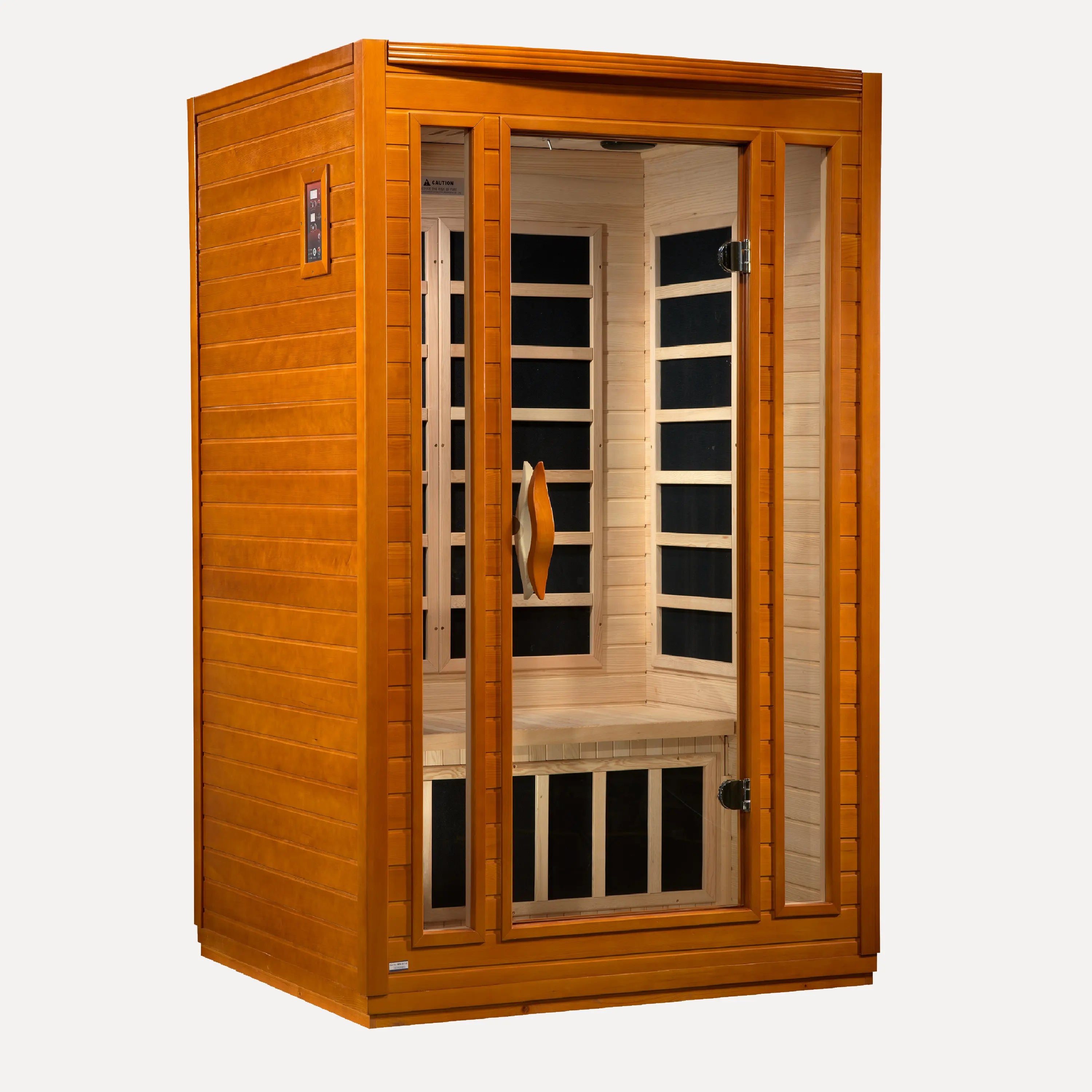 Golden Designs Dynamic San Marino Elite 2 Person Ultra Low EMF Far Infrared Sauna, rear and side panel view