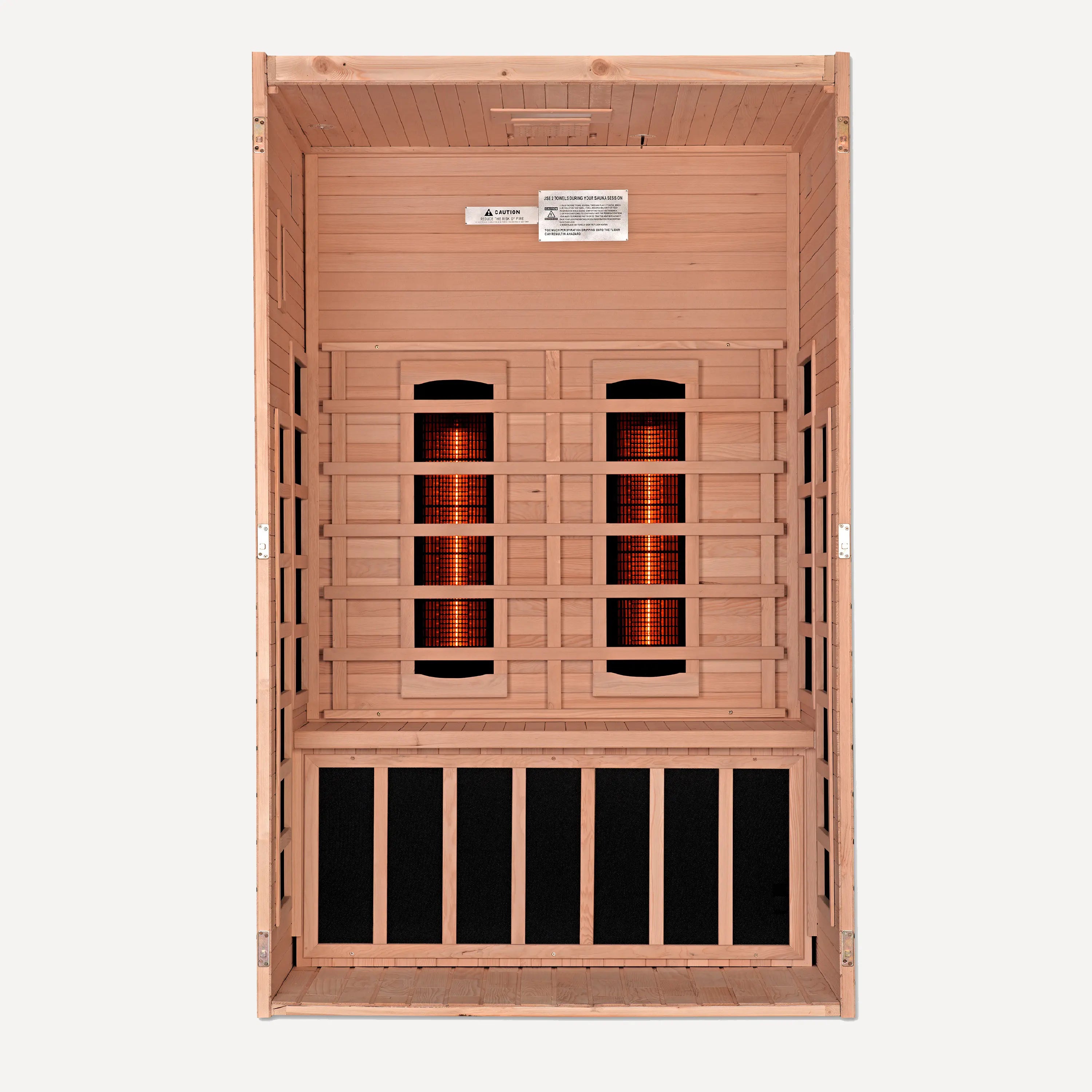 Golden Designs Dynamic Santiago full spectrum near zero EMF infrared sauna with tempered glass front door