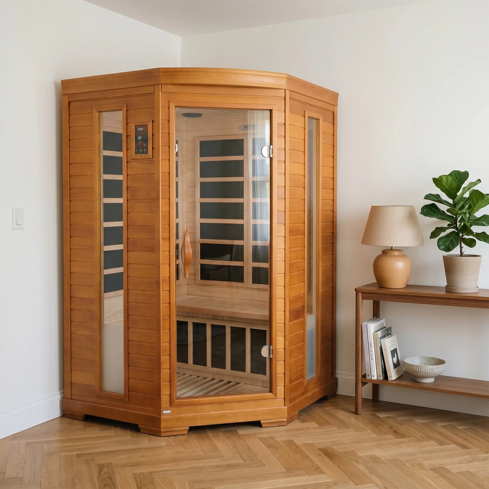 Dynamic Heming 2 Person Corner Low EMF Far Infrared Sauna