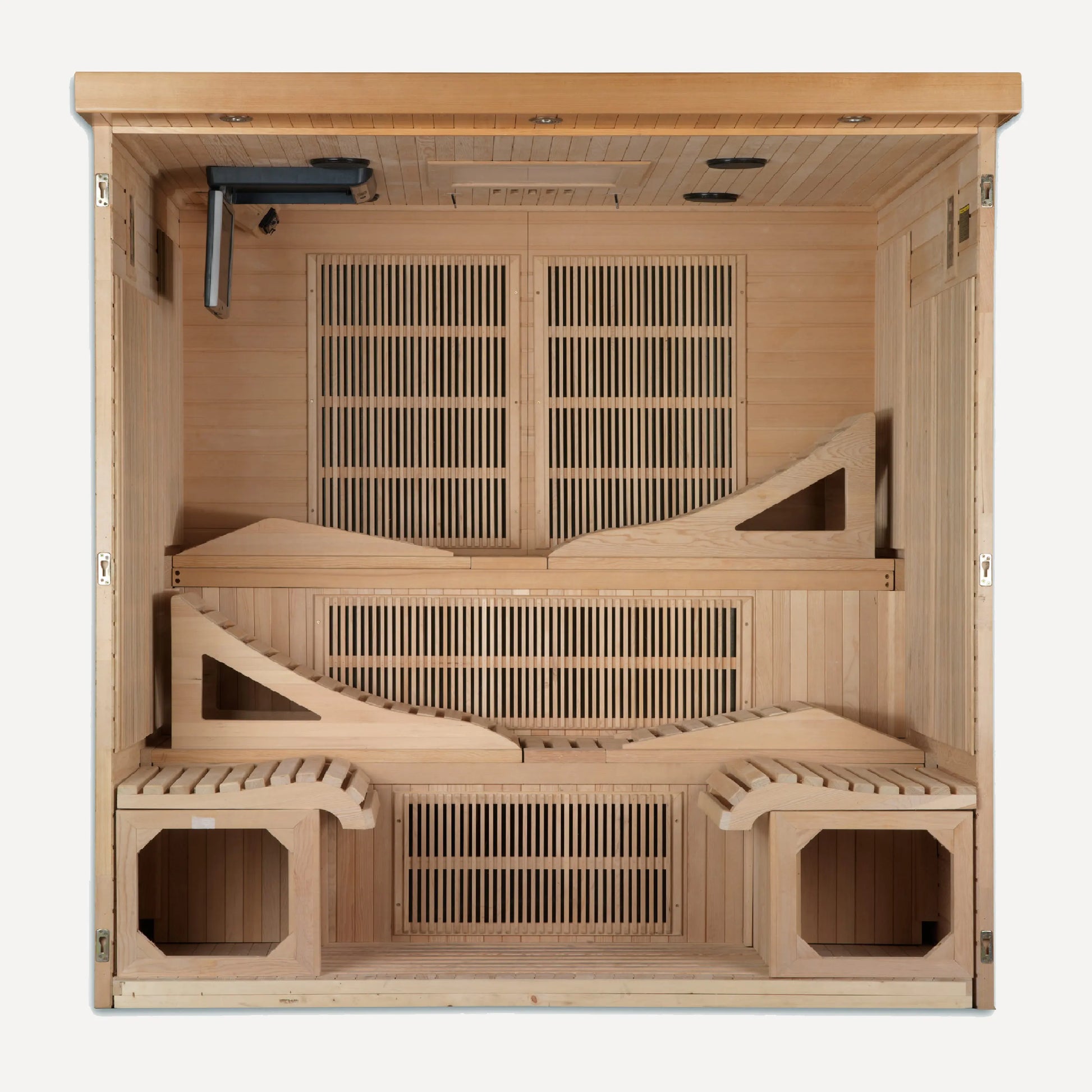 Golden Designs Dynamic Monaco Elite ultra low EMF infrared sauna side angle view