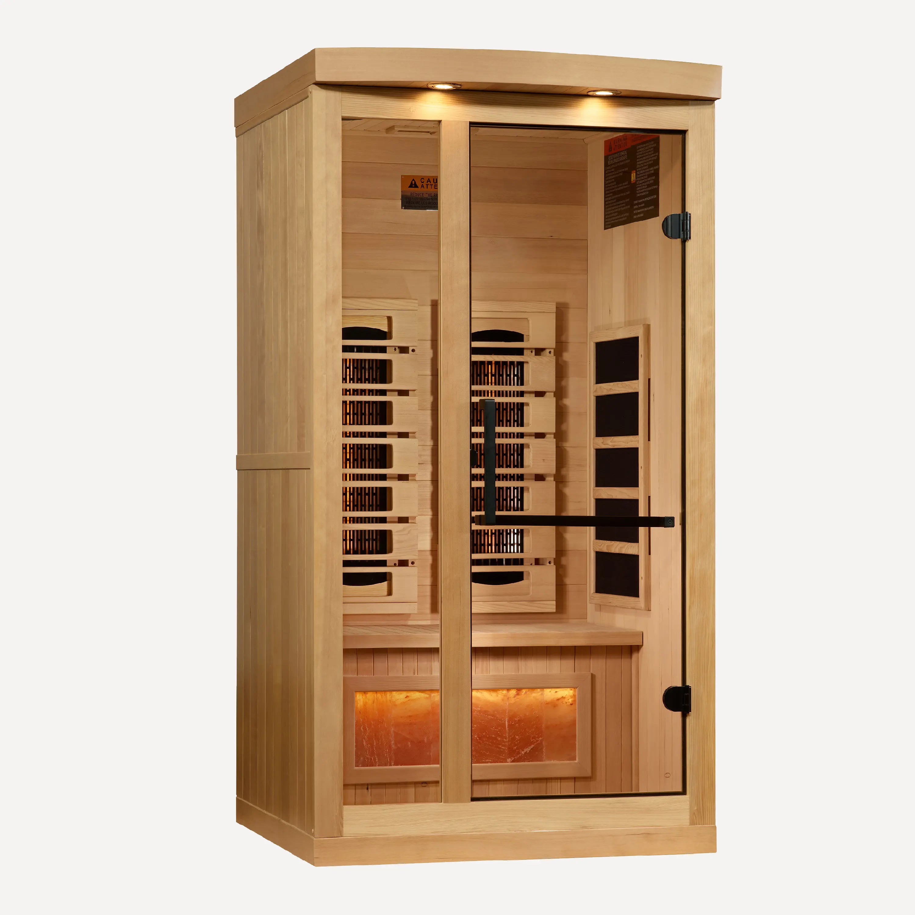 Reserve full spectrum sauna interior view with chromotherapy lighting