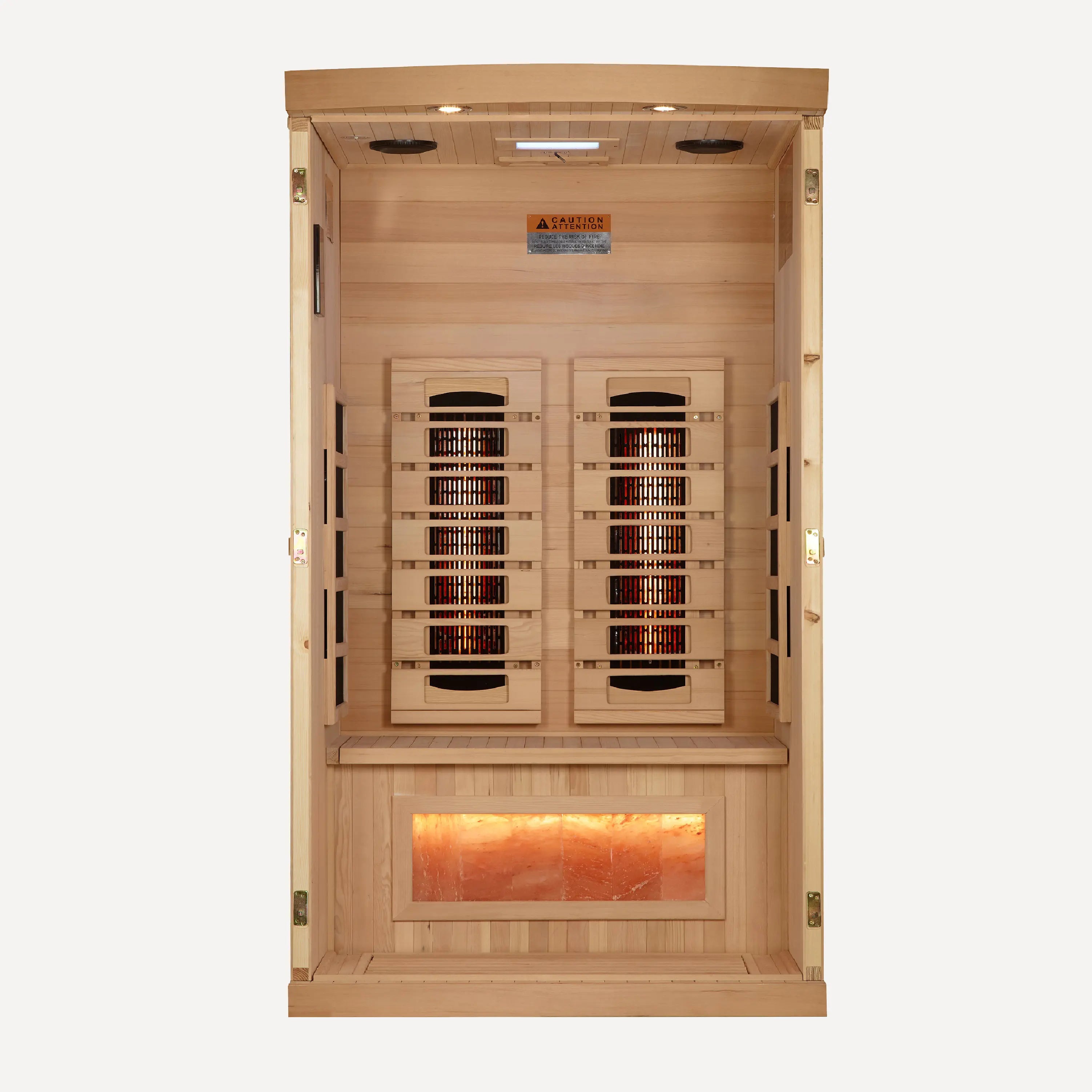 Reserve 1-2 person full spectrum sauna angled view