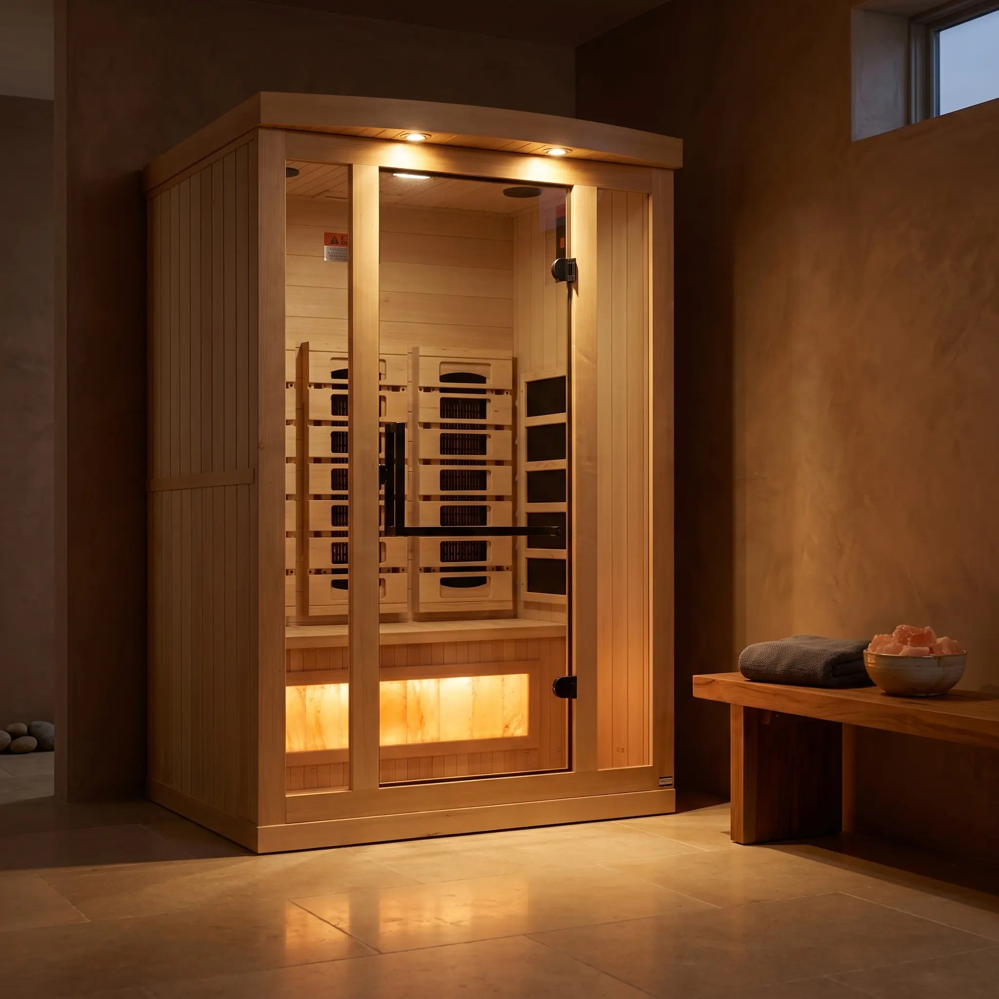 Golden Designs Reserve far infrared sauna side angle view