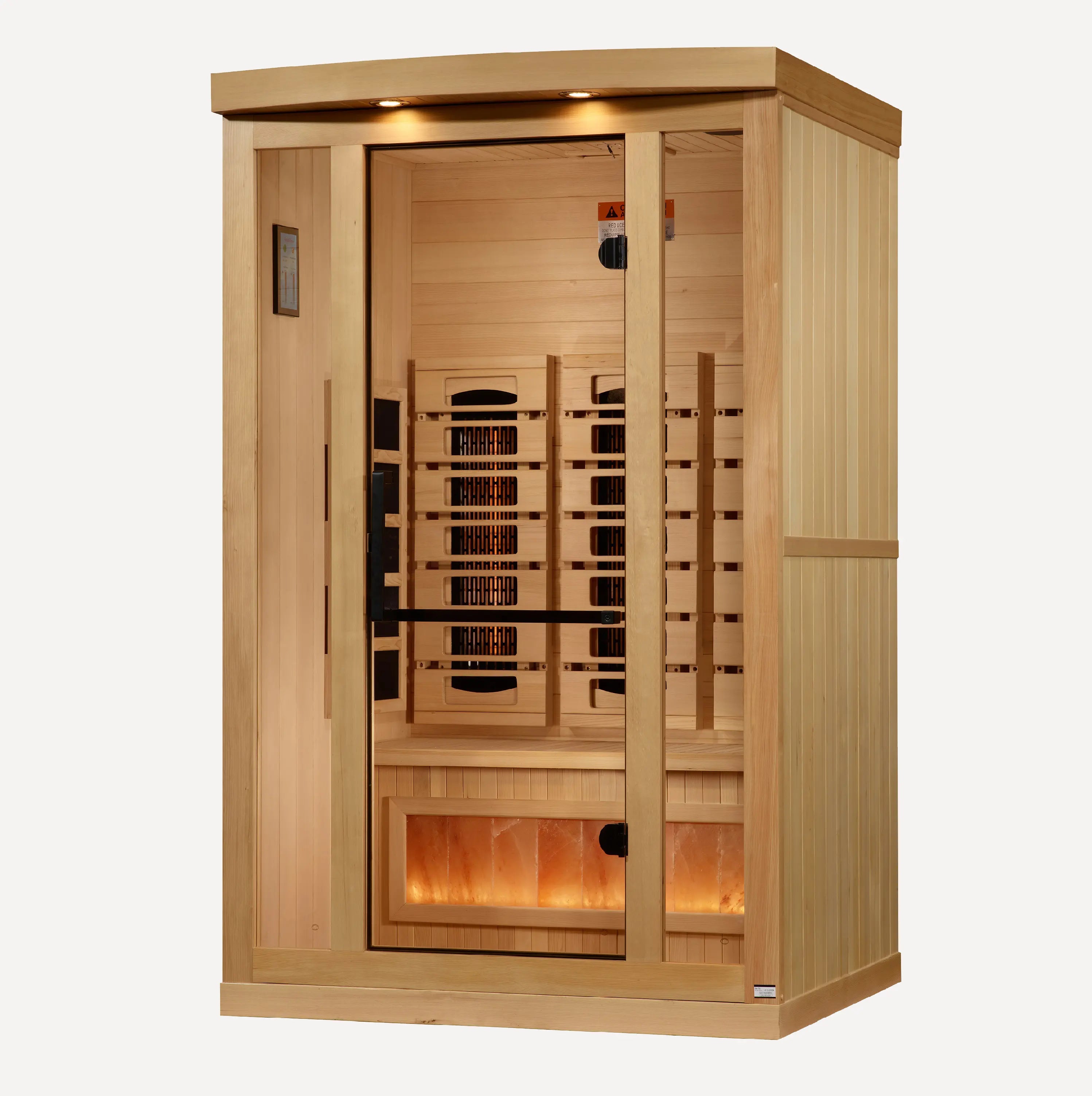 Golden Designs Reserve infrared sauna with tempered glass front door
