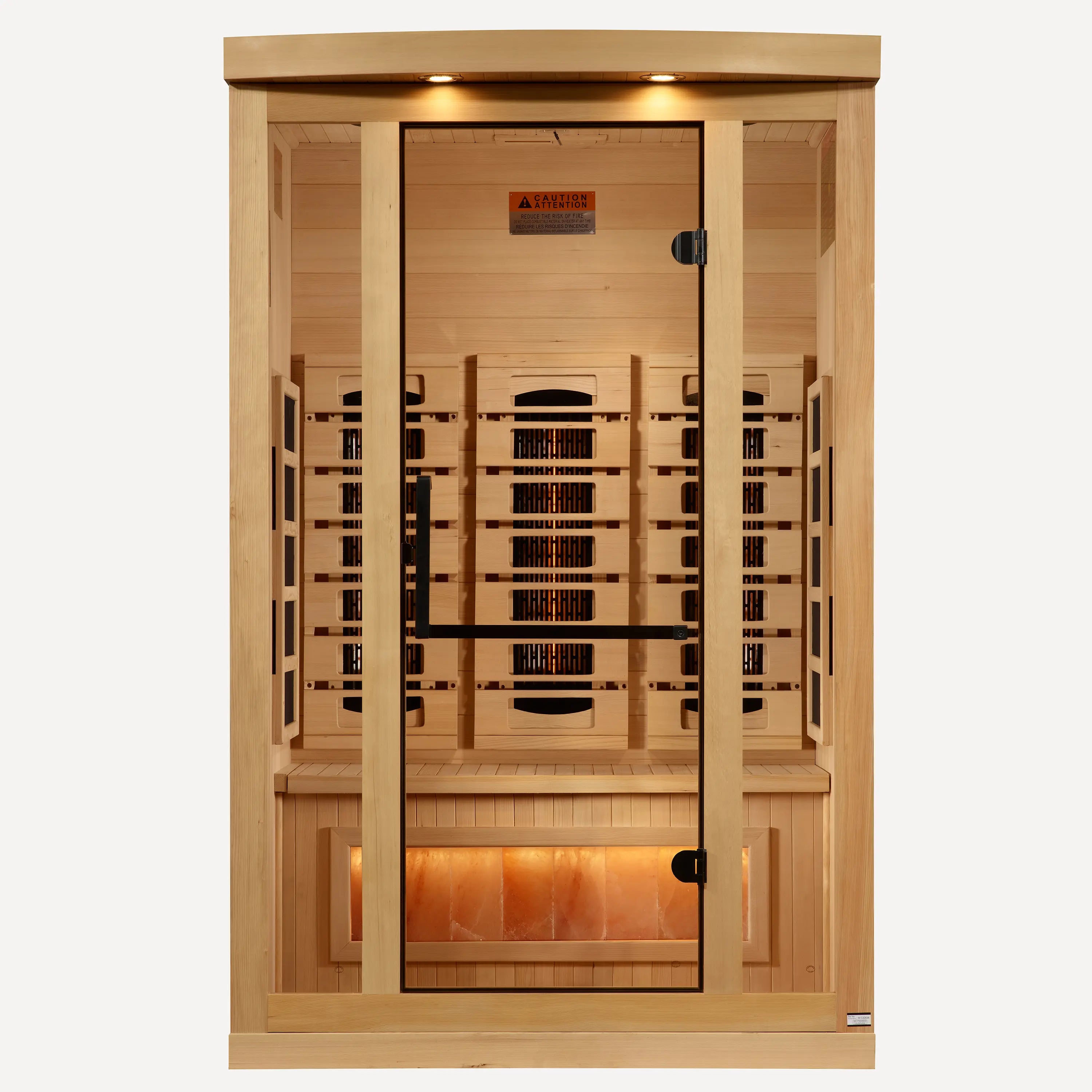 Golden Designs Reserve far infrared sauna shown from the side