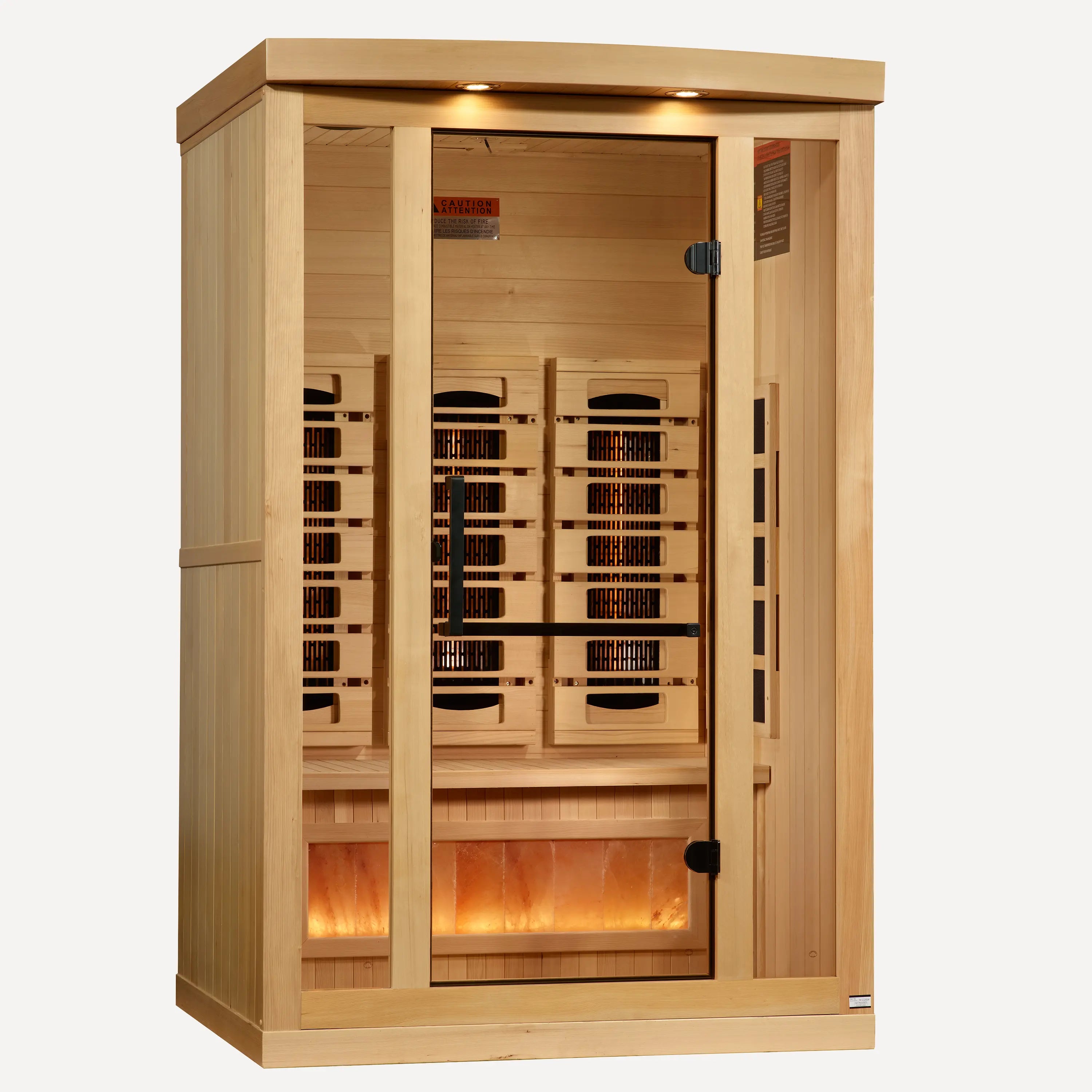 Golden Designs Reserve far infrared sauna rear and side panel view