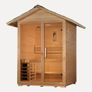 Golden Designs Arlberg 3-Person Outdoor Traditional Sauna on a white background