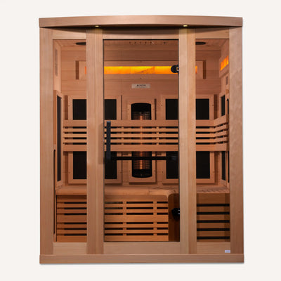 Golden Designs Reserve 3-Person Full Spectrum Sauna with 3 Salt Bars