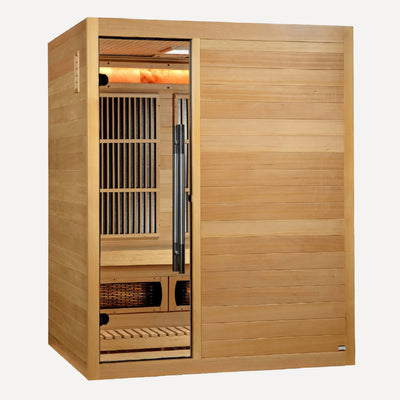 Golden Designs Soria 3-Person Hybrid Infrared Sauna with Harvia Stove