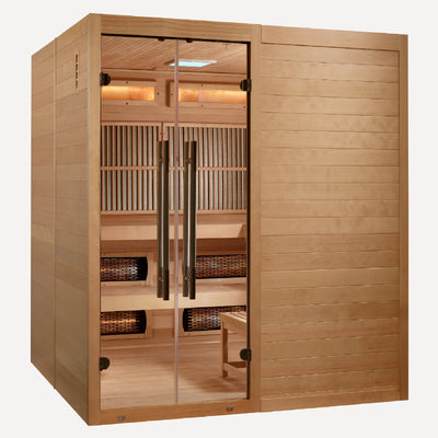 Golden Designs Toledo 6-Person Hybrid Infrared Sauna with Harvia Stove