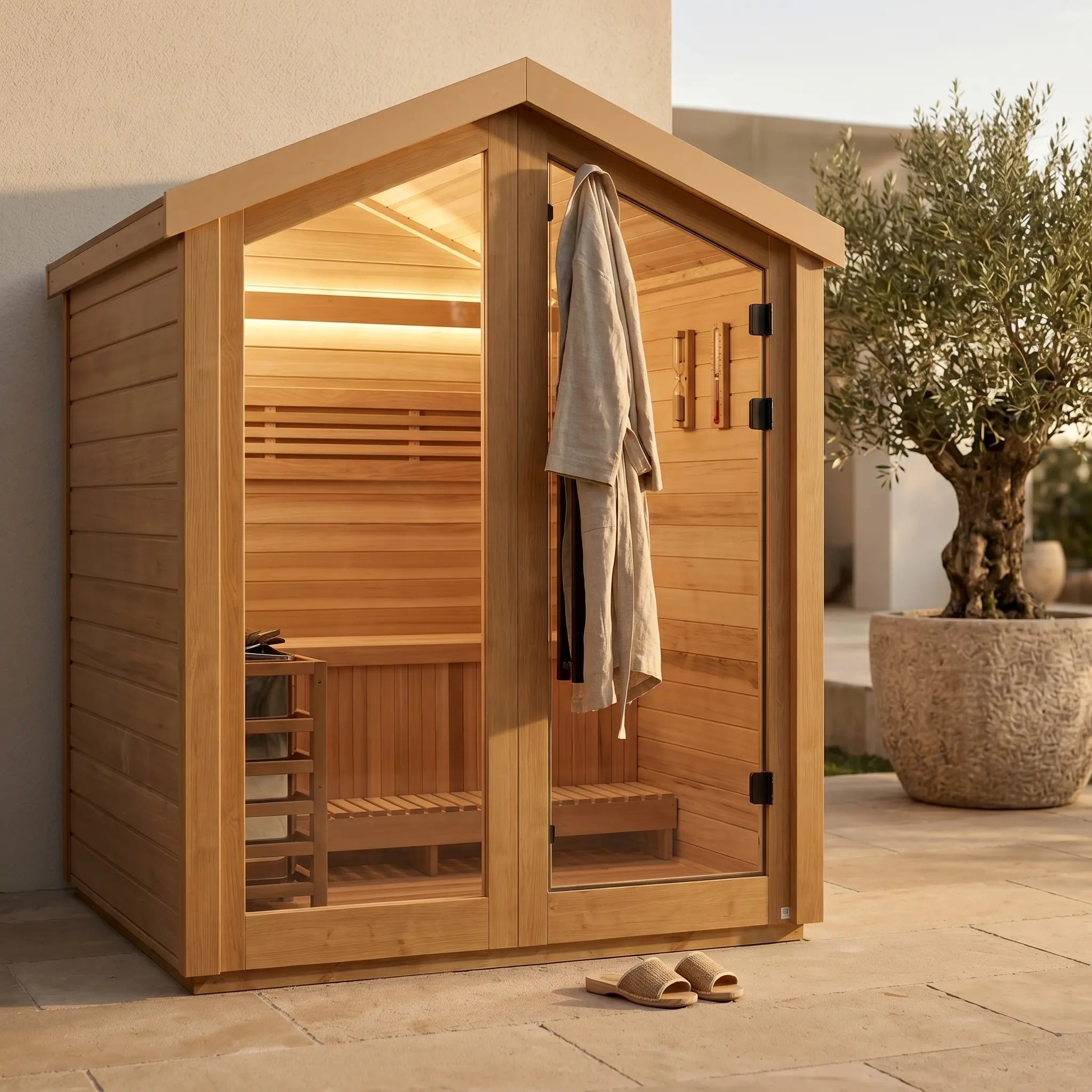 Golden Designs Savonlinna 3-Person Outdoor Traditional Sauna (Red Cedar)