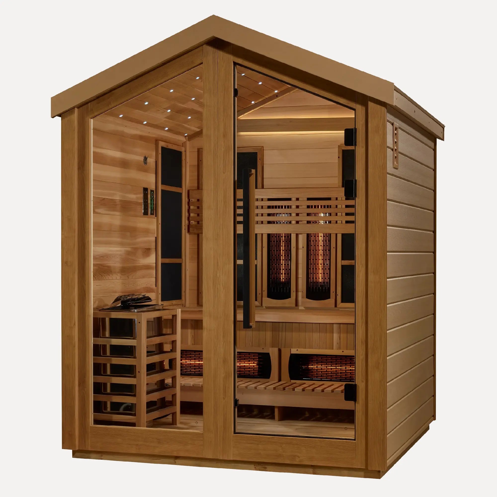 Golden Designs Loviisa 3-Person Hybrid Outdoor Sauna (Red Cedar)