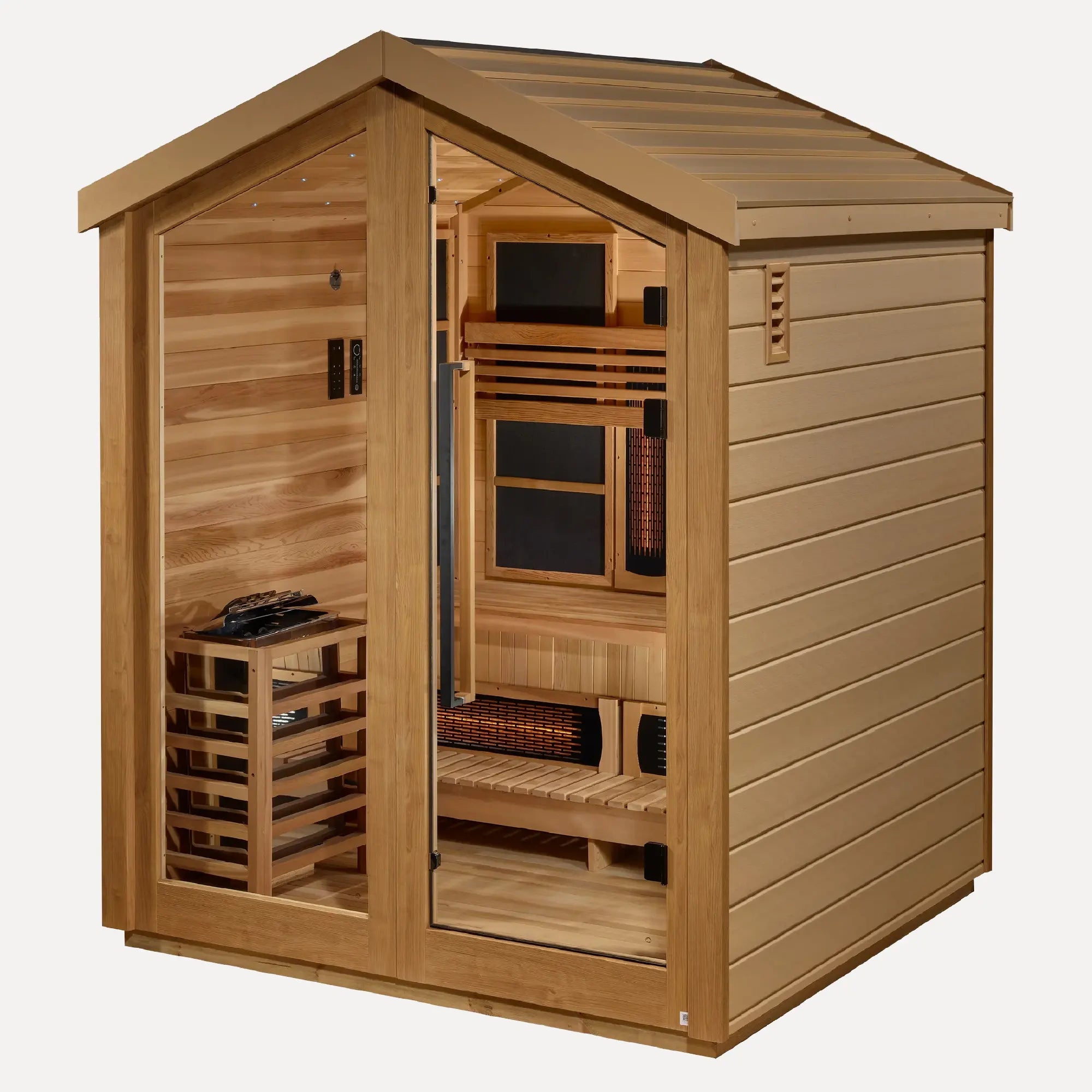 Golden Designs Loviisa 3-Person Hybrid Outdoor Sauna (Red Cedar)