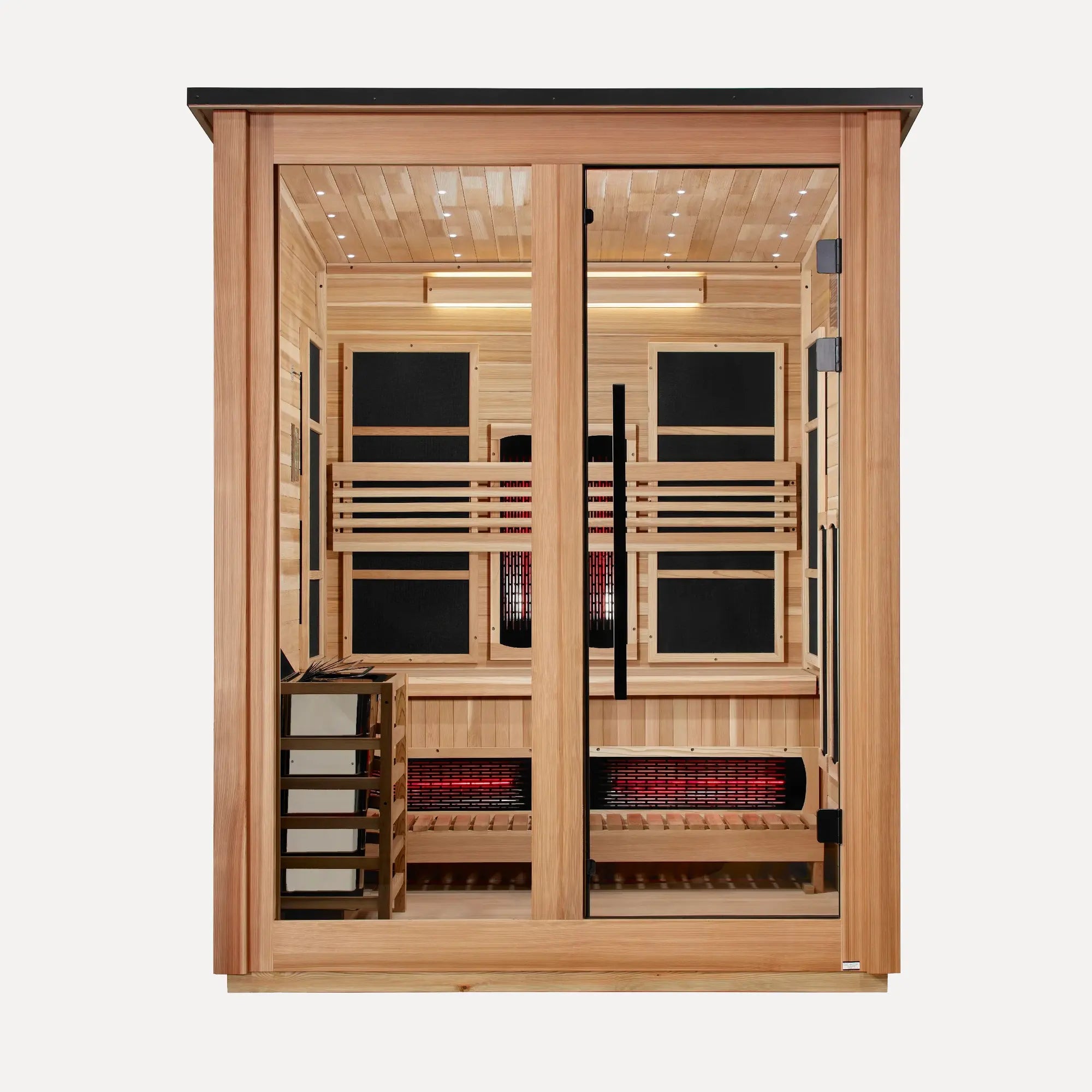 Golden Designs Loviisa 3-Person Hybrid Outdoor Sauna (Pacific Cedar)