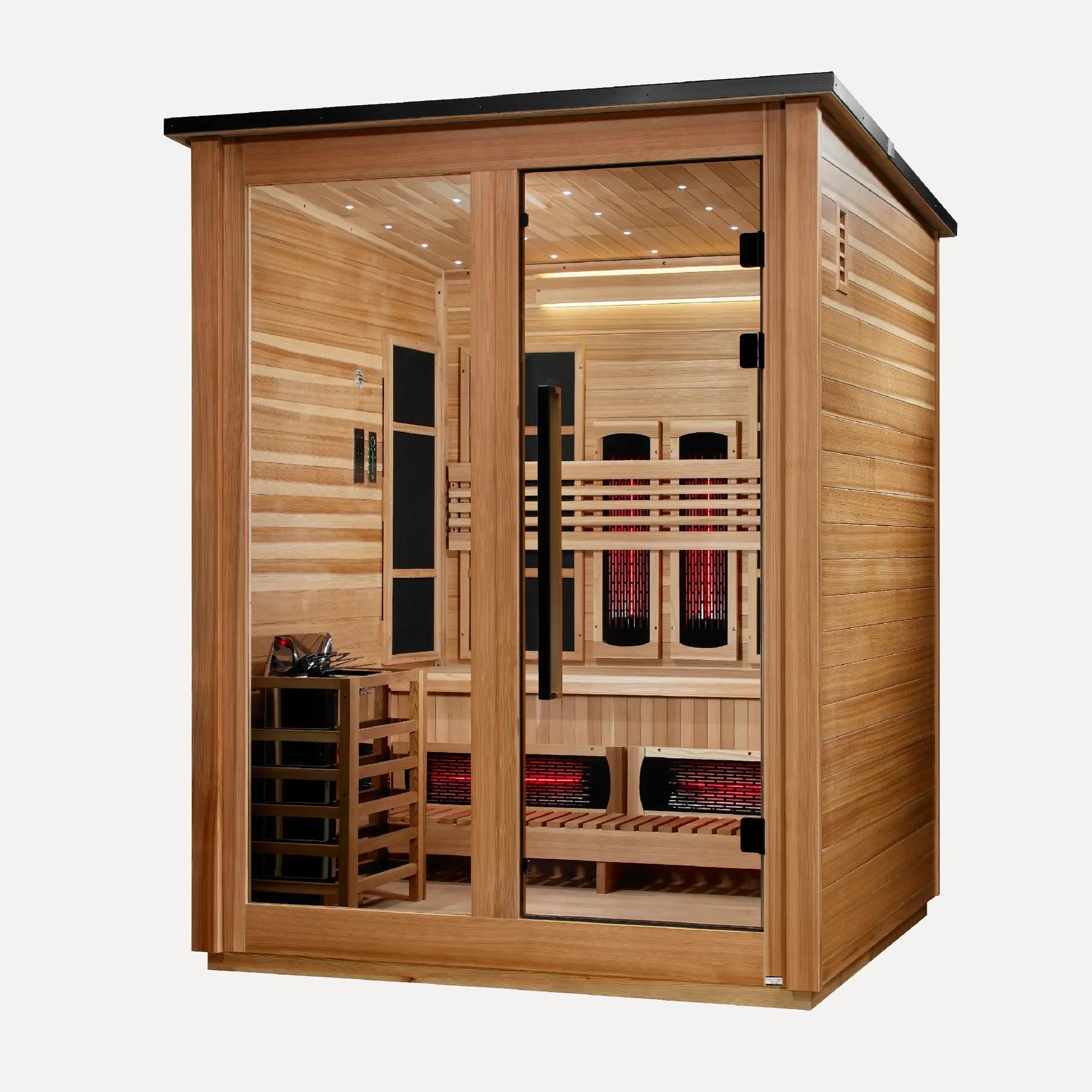 Golden Designs Loviisa 3-Person Hybrid Outdoor Sauna (Pacific Cedar)