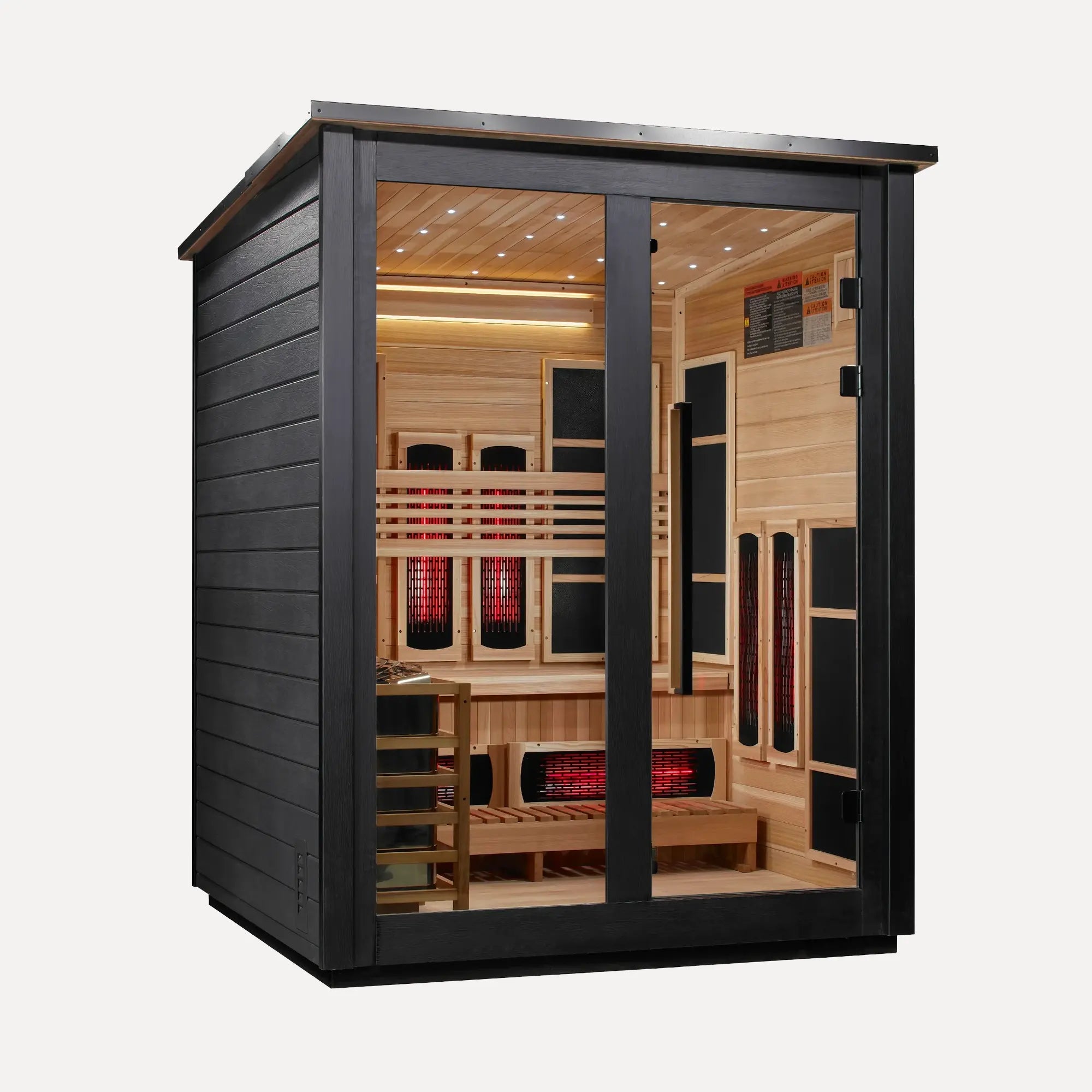 Golden Designs Loviisa 3-Person Hybrid Outdoor Sauna (Black)