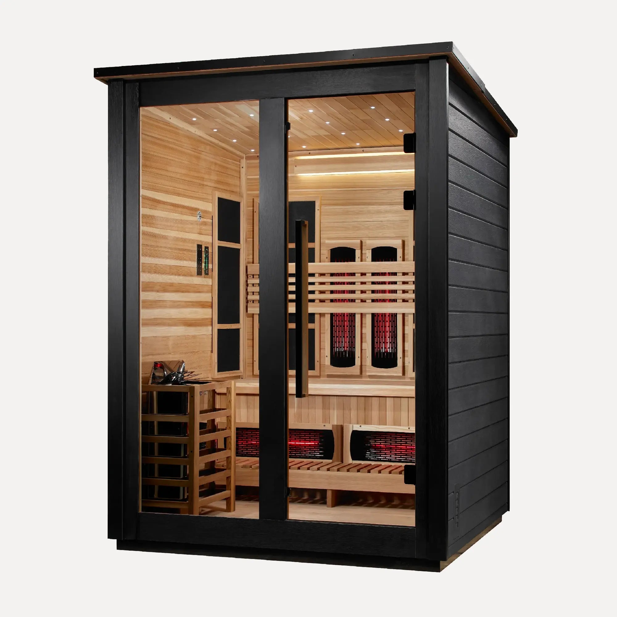 Golden Designs Loviisa 3-Person Hybrid Outdoor Sauna (Black)