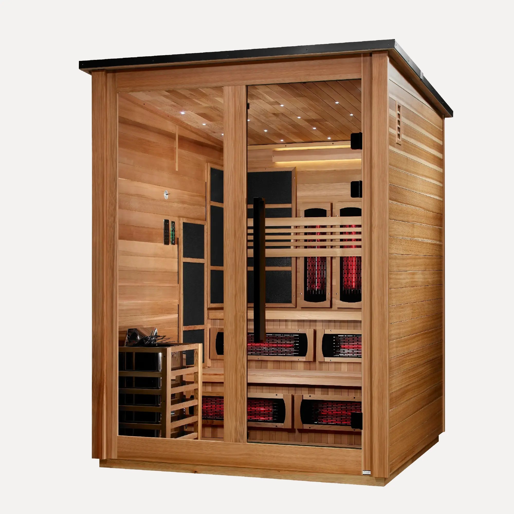 Golden Designs Kaskinen 6-Person Hybrid Outdoor Sauna (Pacific Cedar)