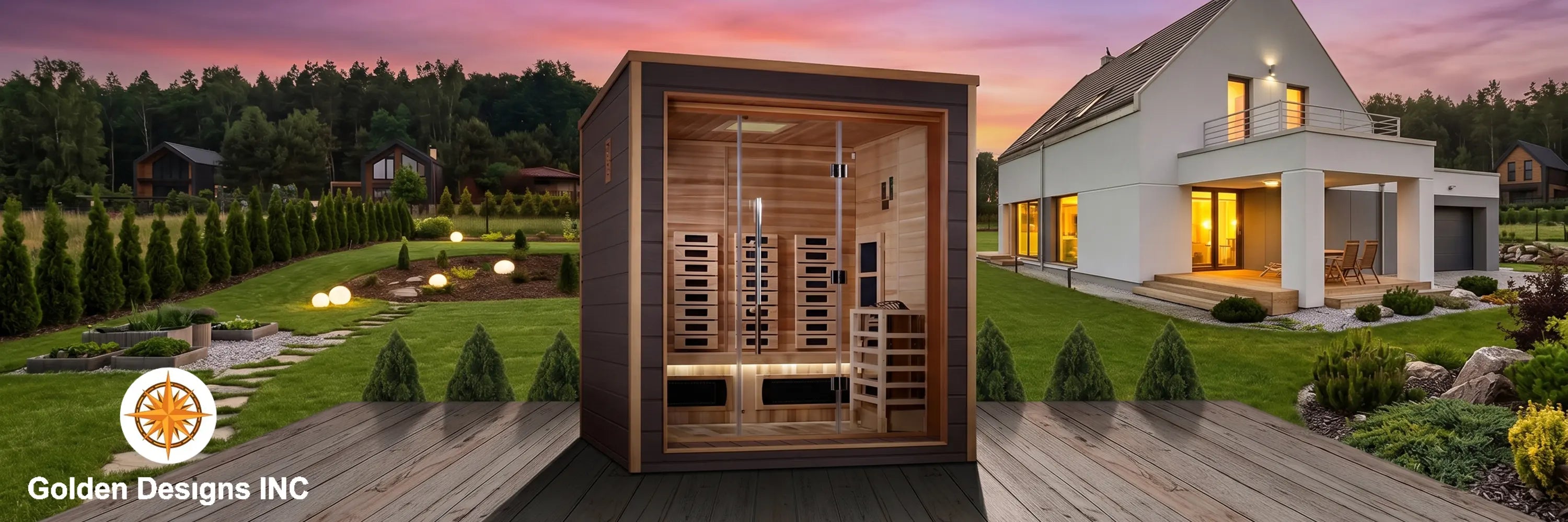 Golden Designs saunas brand banner