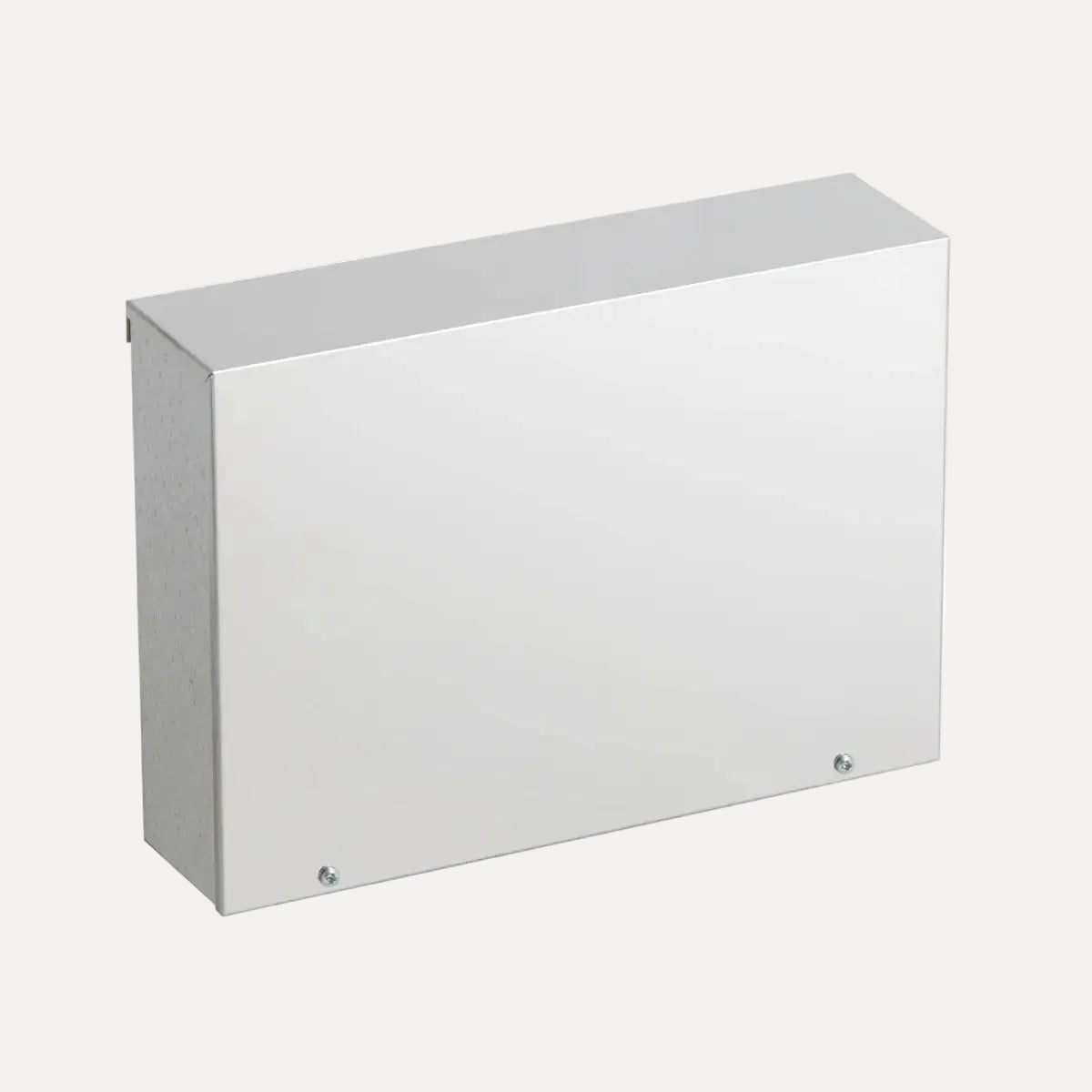 Harvia Power Extension Unit LTY45, angled front view of white metal enclosure box on a white background