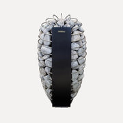 Harvia Spirit SP80E 8kW Electric Sauna Heater, front view on a white background showing the stone filled wire cage and black control panel.