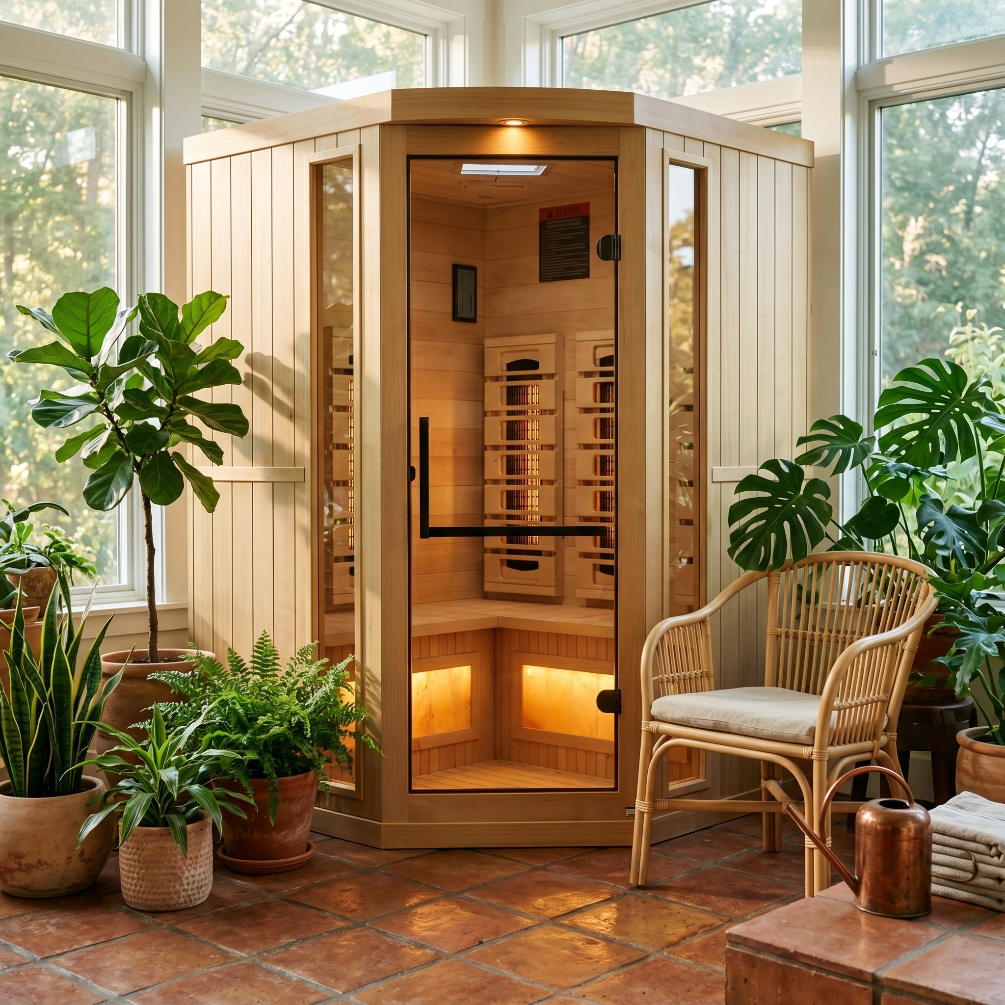 Golden Designs Reserve 3 Person Corner Full Spectrum Infrared Sauna