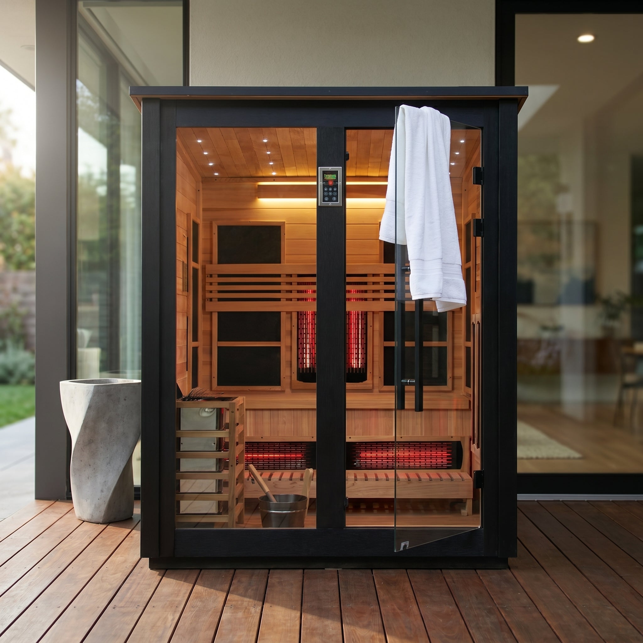 Golden Designs Loviisa 3-Person Hybrid Outdoor Sauna (2 Tone)