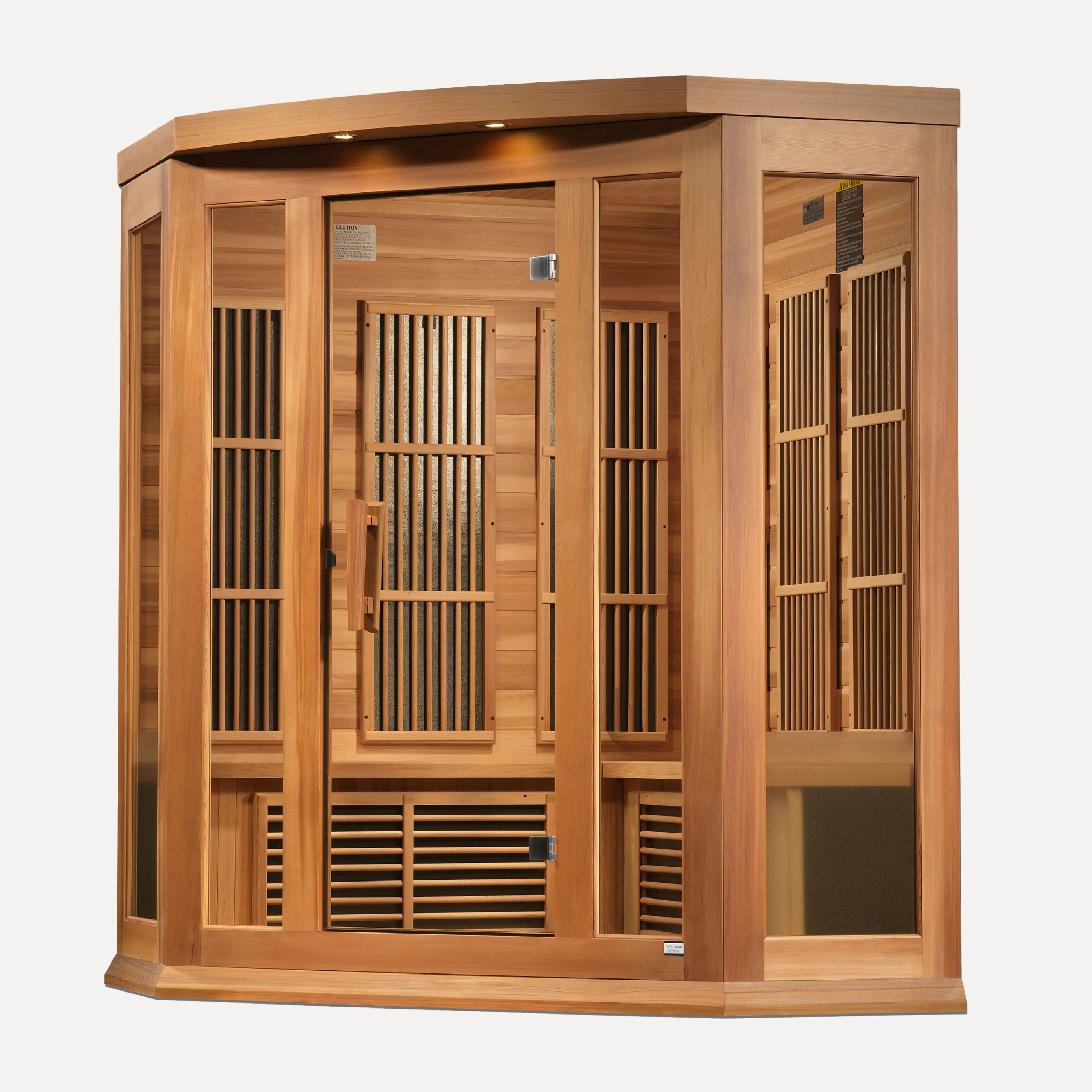 Maxxus 3 Person Corner Near Zero EMF Far Infrared Sauna (Red Cedar)