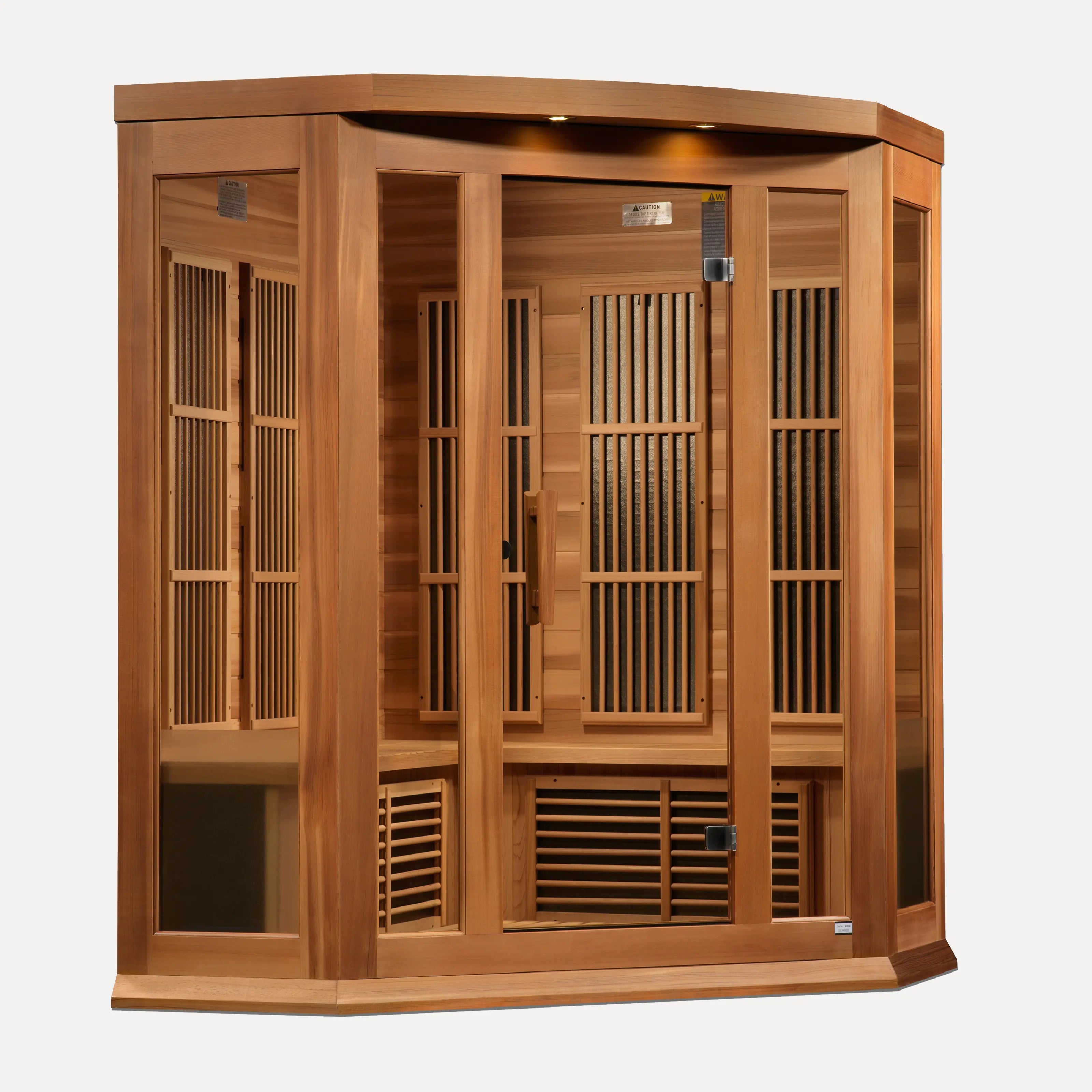Maxxus 3 Person Corner Near Zero EMF Far Infrared Sauna (Red Cedar)