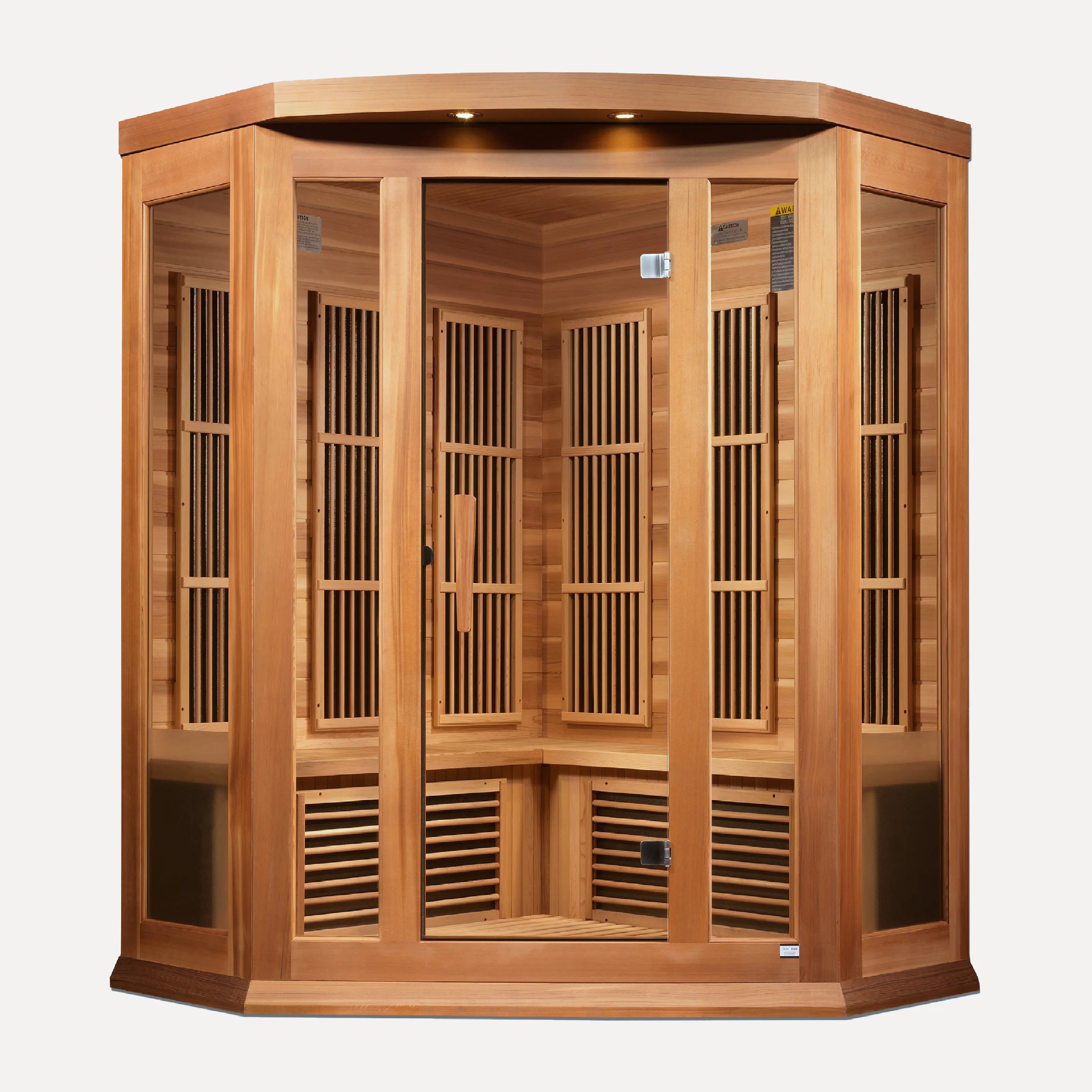 Maxxus 3 Person Corner Low EMF Far Infrared Sauna (Red Cedar)