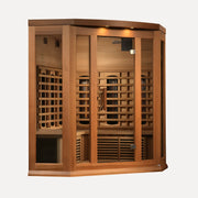 Maxxus 3 Person Corner Full Spectrum Near Zero EMF Far Infrared Sauna (Red Cedar)