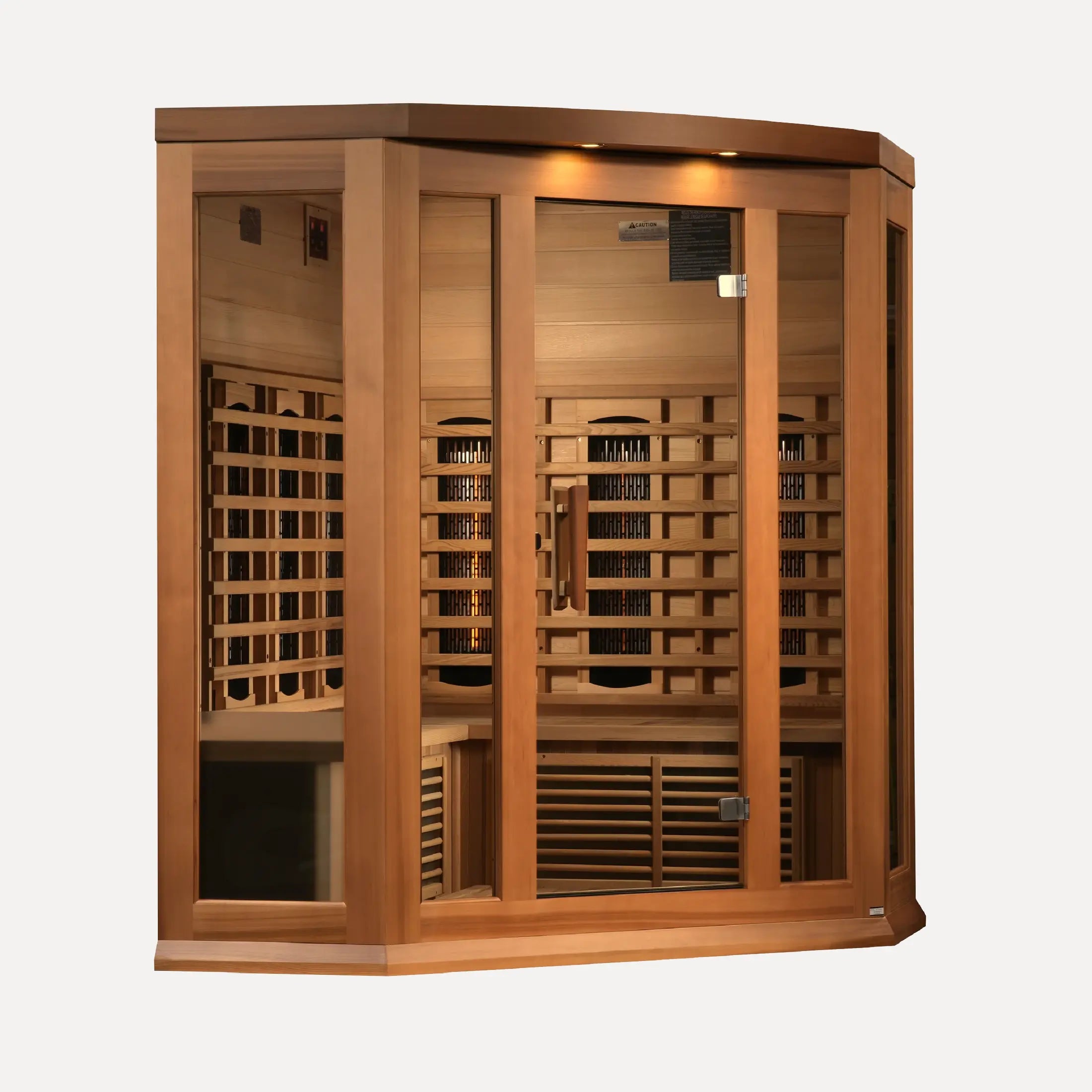 Maxxus 3 Person Corner Full Spectrum Near Zero EMF Far Infrared Sauna (Red Cedar)