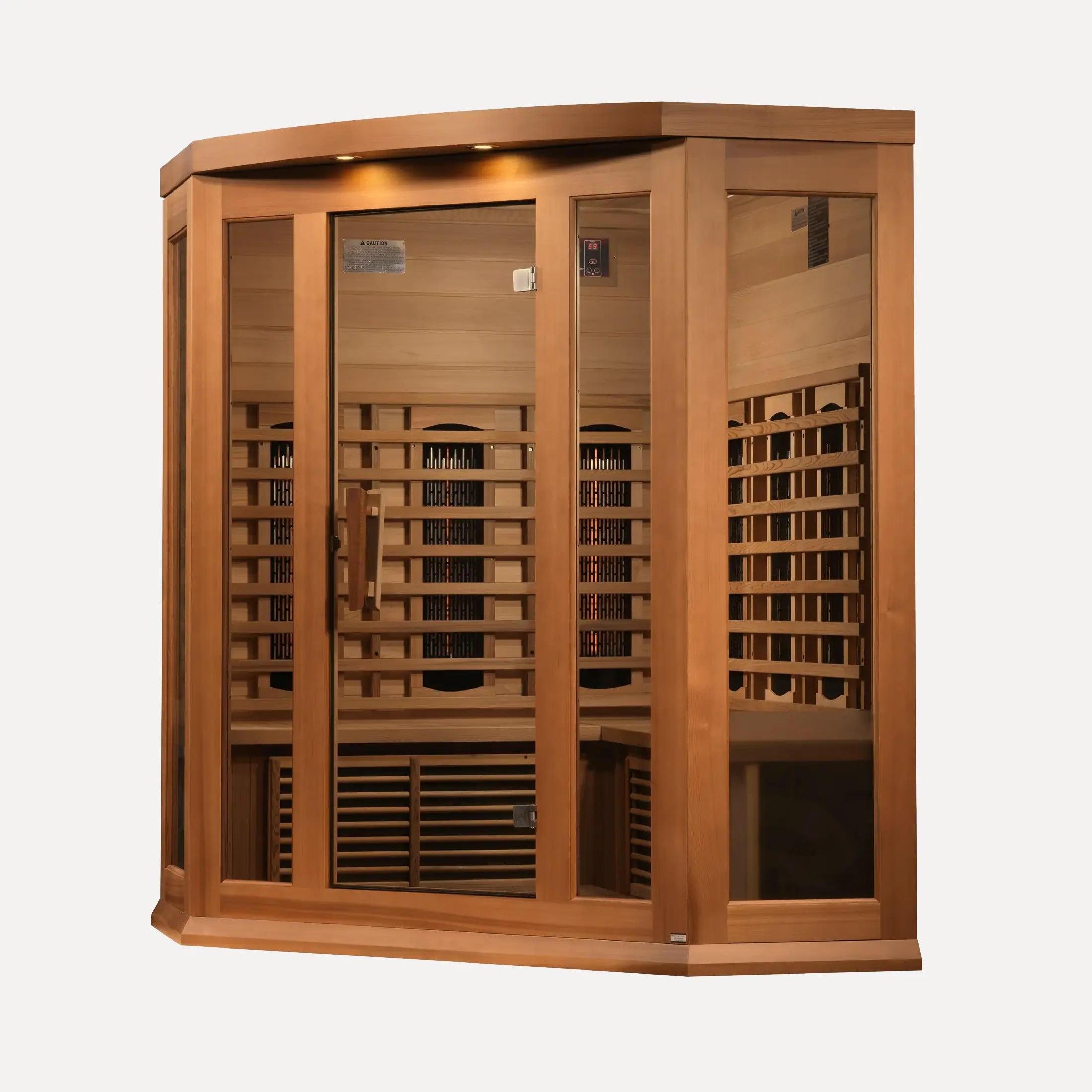 Maxxus 3 Person Corner Full Spectrum Near Zero EMF Far Infrared Sauna (Red Cedar)