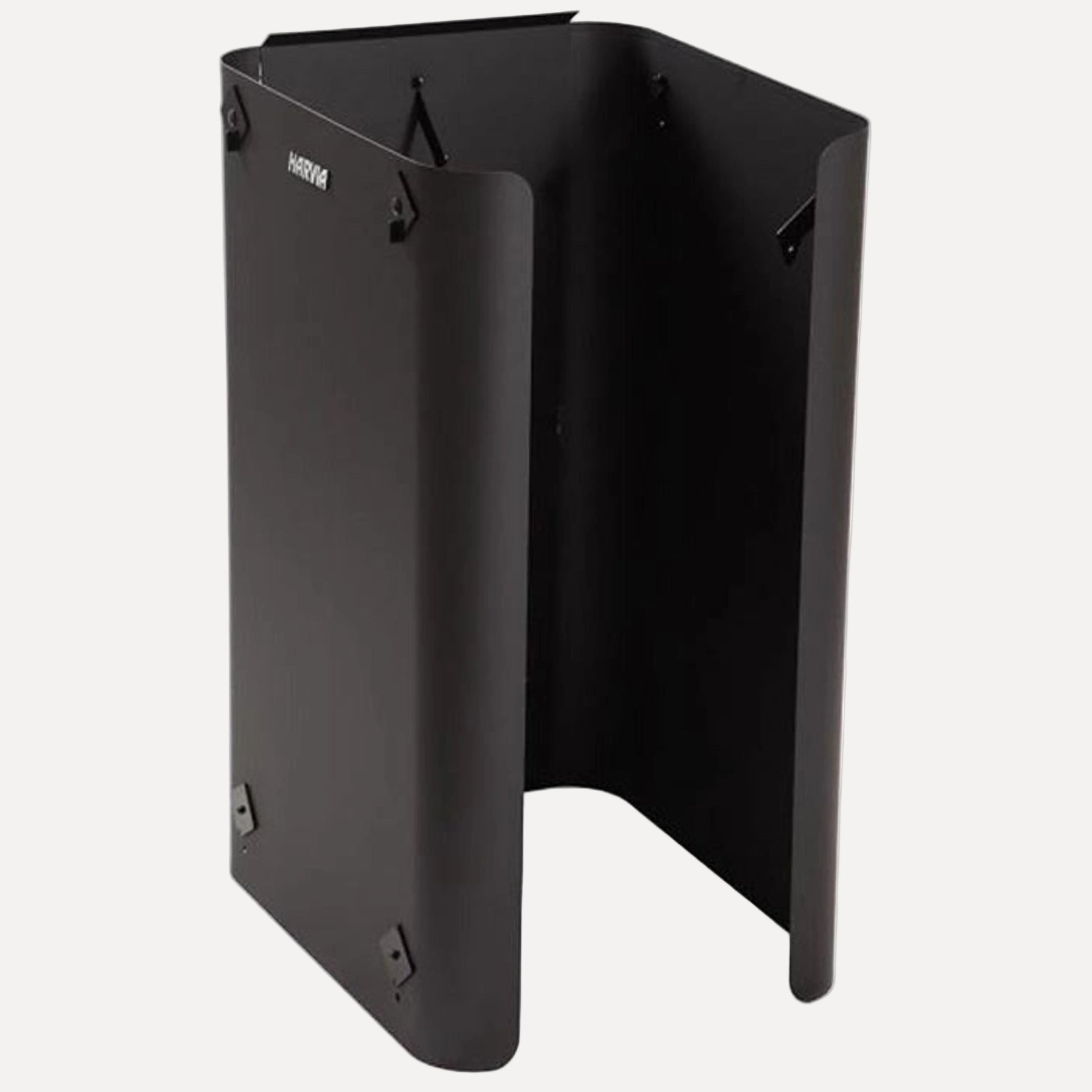 Harvia WL750 26 Pro Sauna Protective Sheath (Side and Rear), angled view showing the curved black panel interior and mounting brackets on a white background.