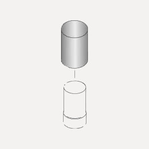Harvia Radiation Cover WZ020130 Stainless Steel, exploded diagram showing cylindrical cover above its mounting outline on a white background