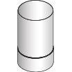Harvia Reducing Pipe WZ115120 Stainless Steel, cylindrical pipe fitting on a white background