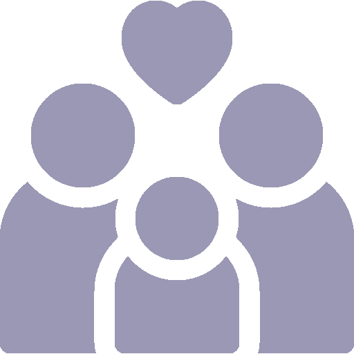 Family icon representing couples and family use