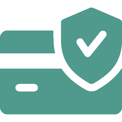 Green shield icon with a white check mark on a white background