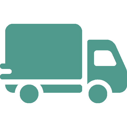 Teal truck icon on a white background