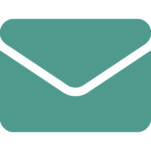 Teal icon with a white envelope symbol meaning email